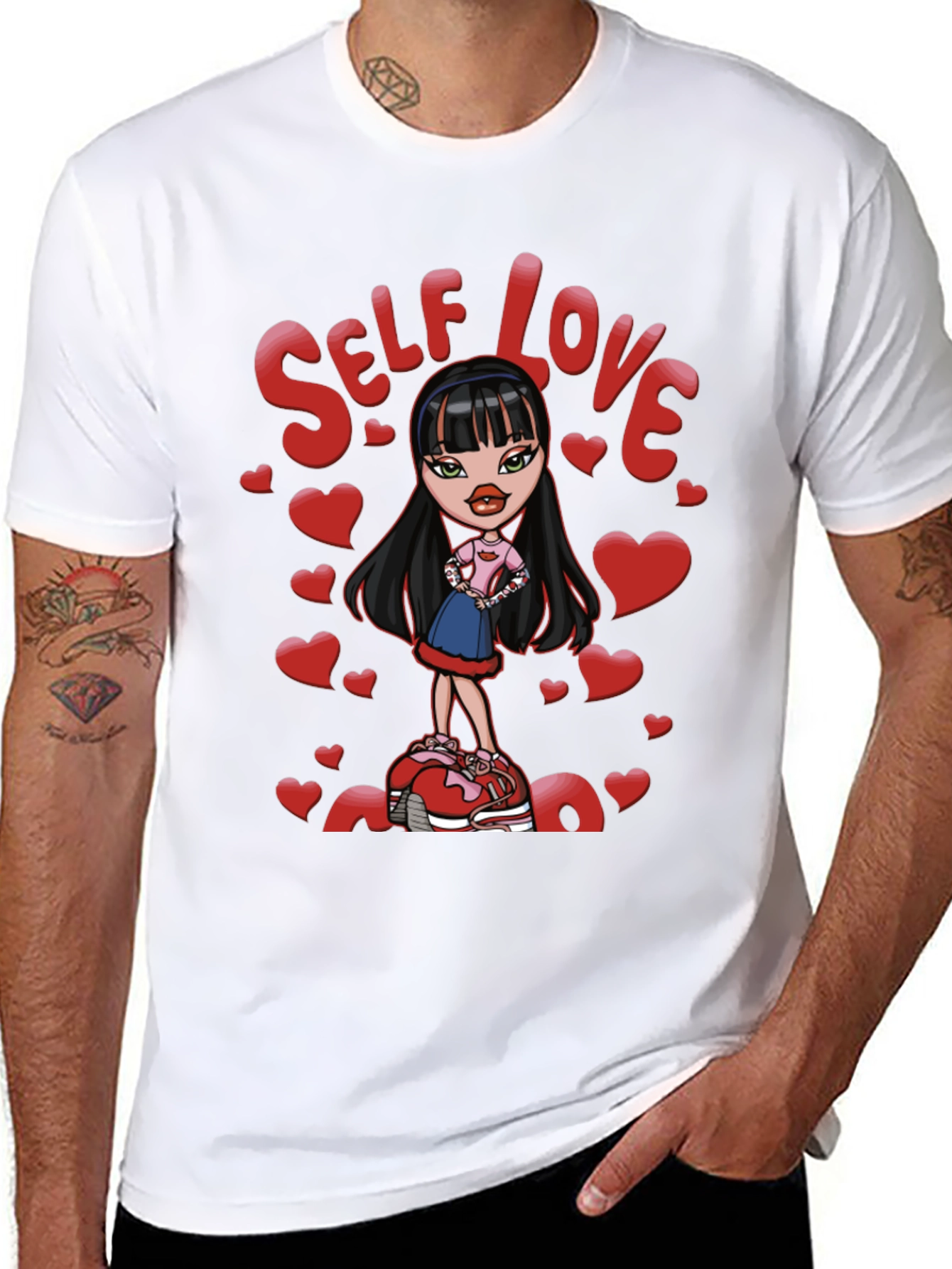 Black Self Love Bratz Doll Graphic T-Shirt view 8