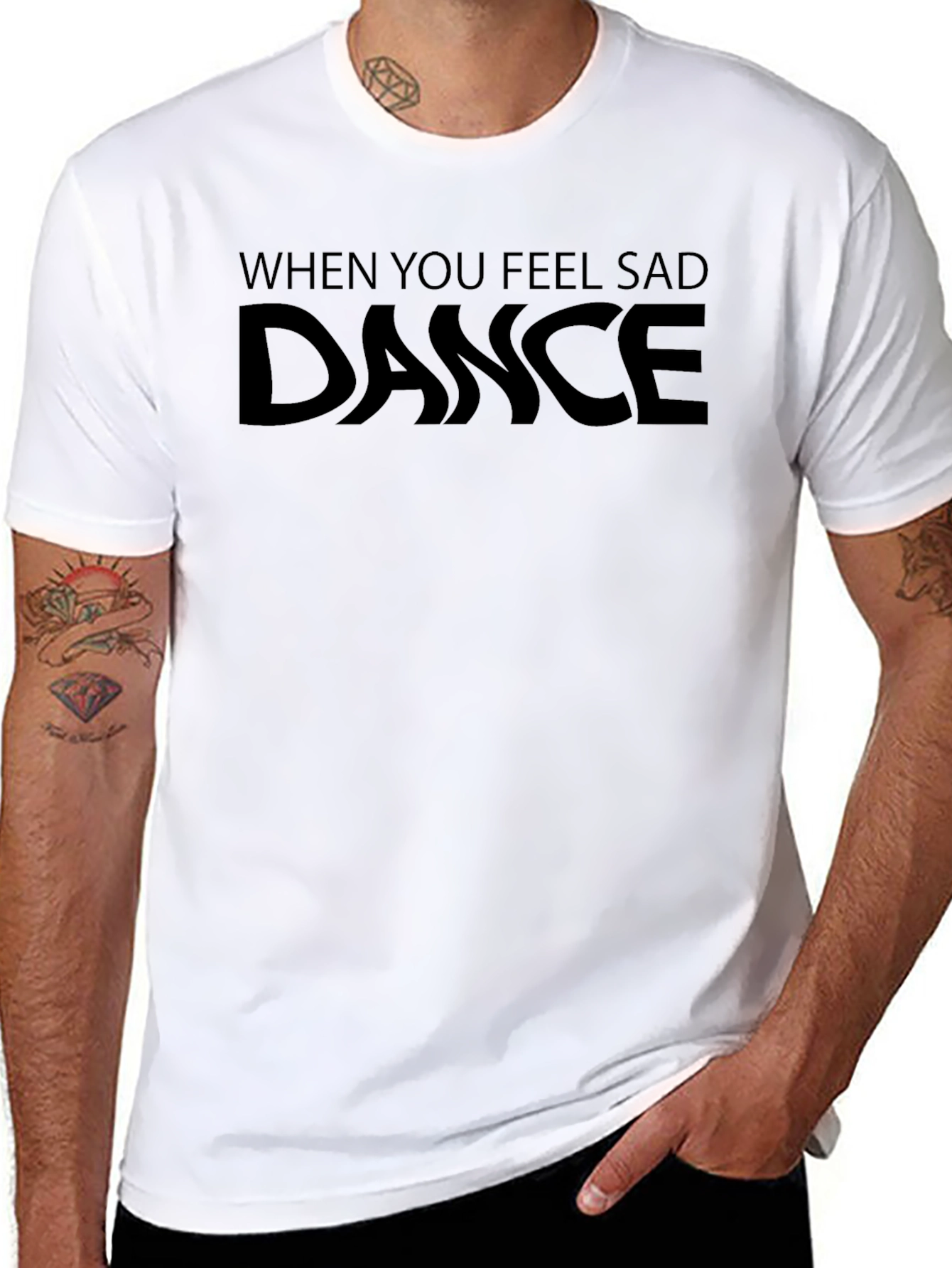 Black Dance When You Feel Sad Graphic Tee view 8