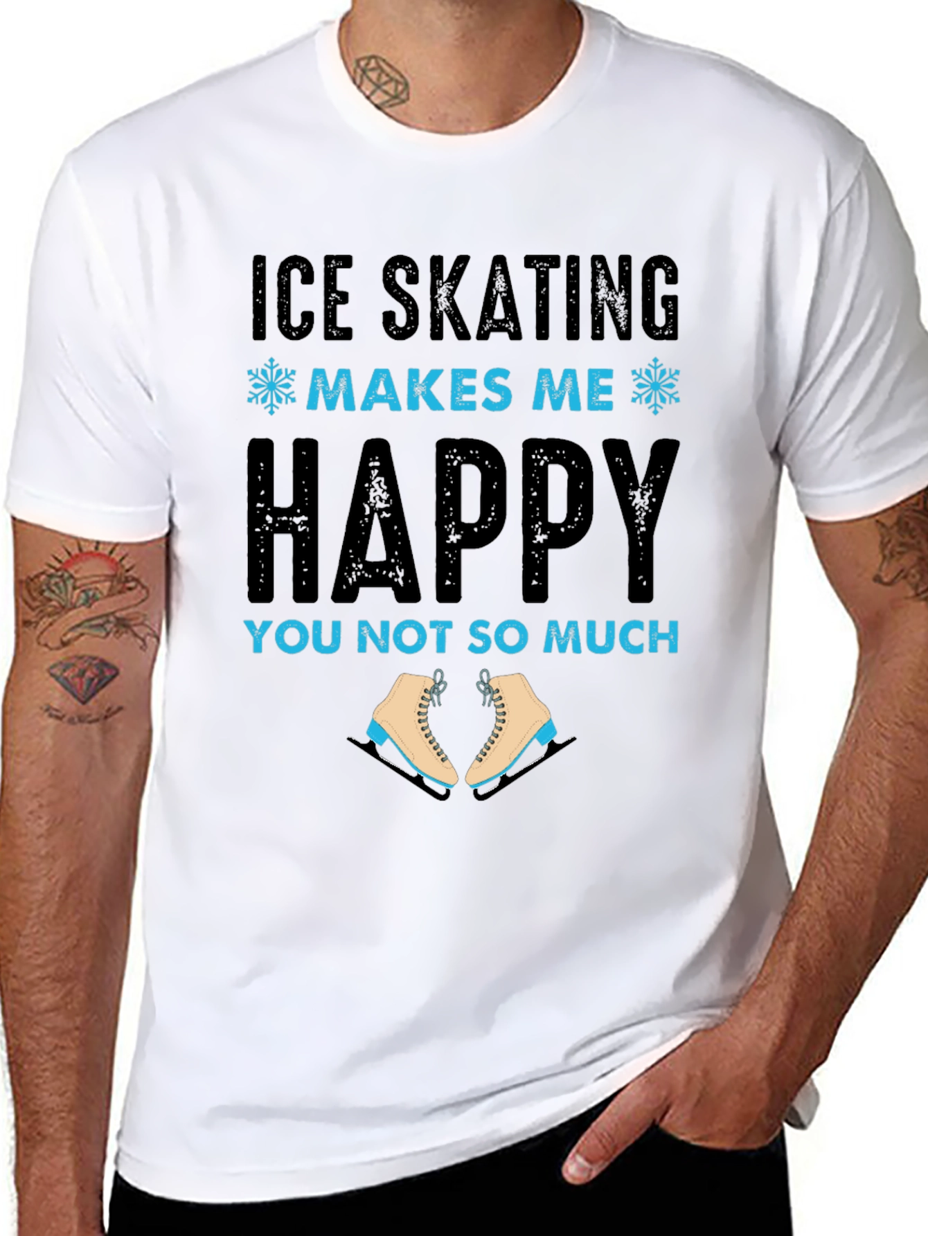 Black Ice Skating Makes Me Happy Tee view 8