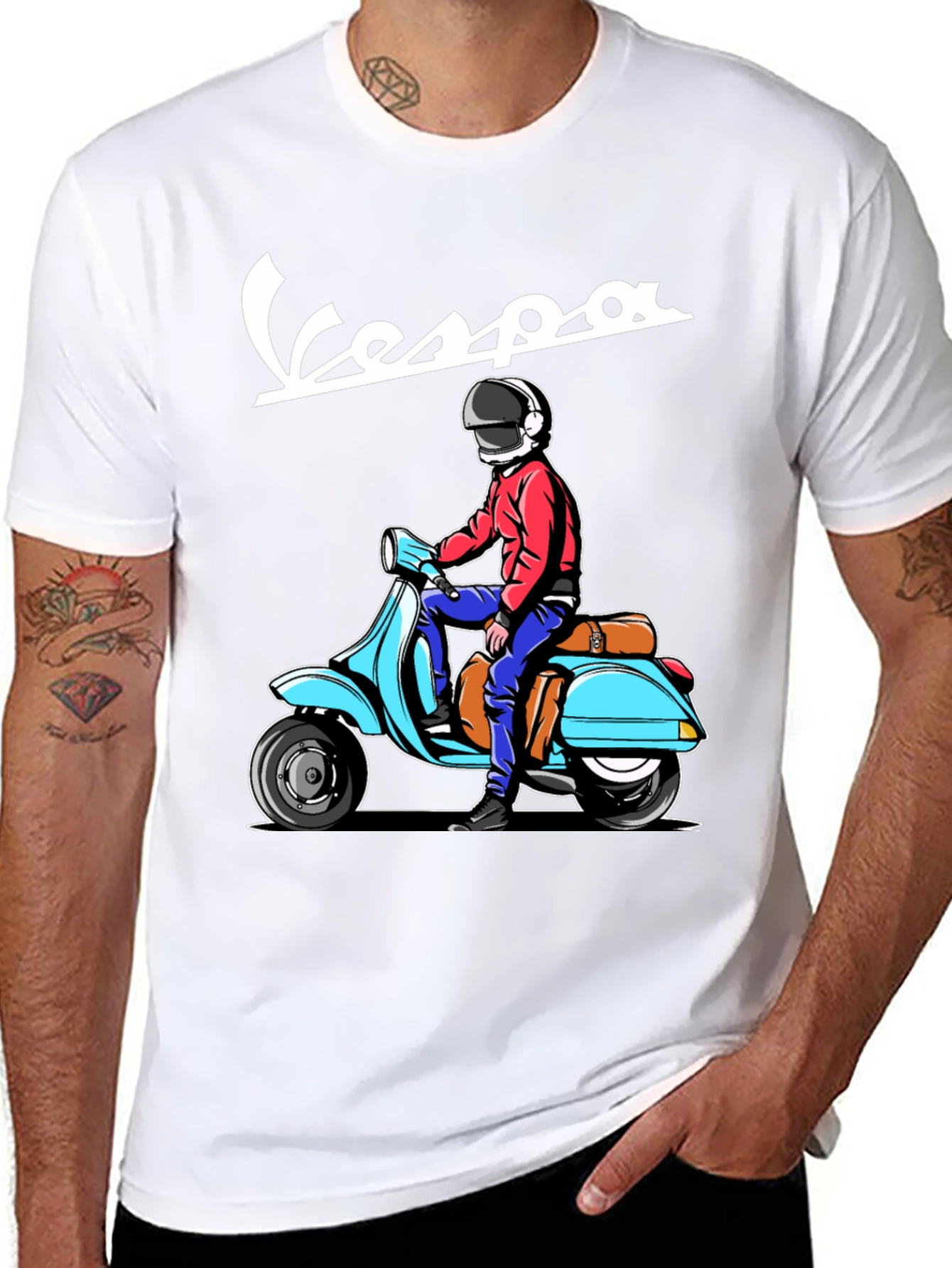 Cool Vespa Rider T-Shirt - 8