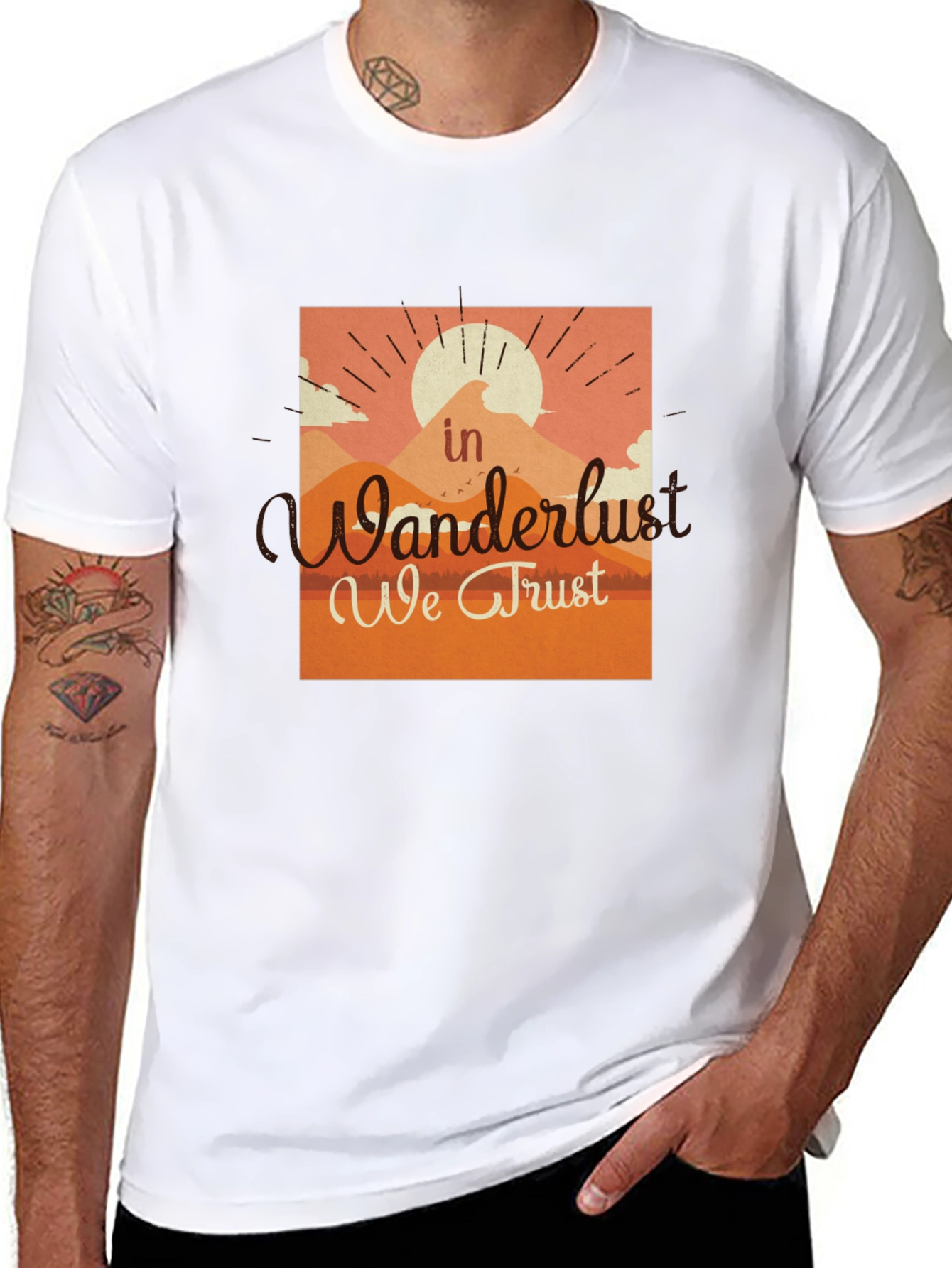 Black Wanderlust Graphic Tee - Adventure Awaits! view 8