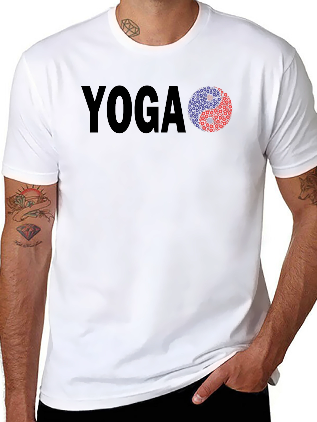 Black Yoga Yin Yang T-Shirt - Relaxed Fit view 8