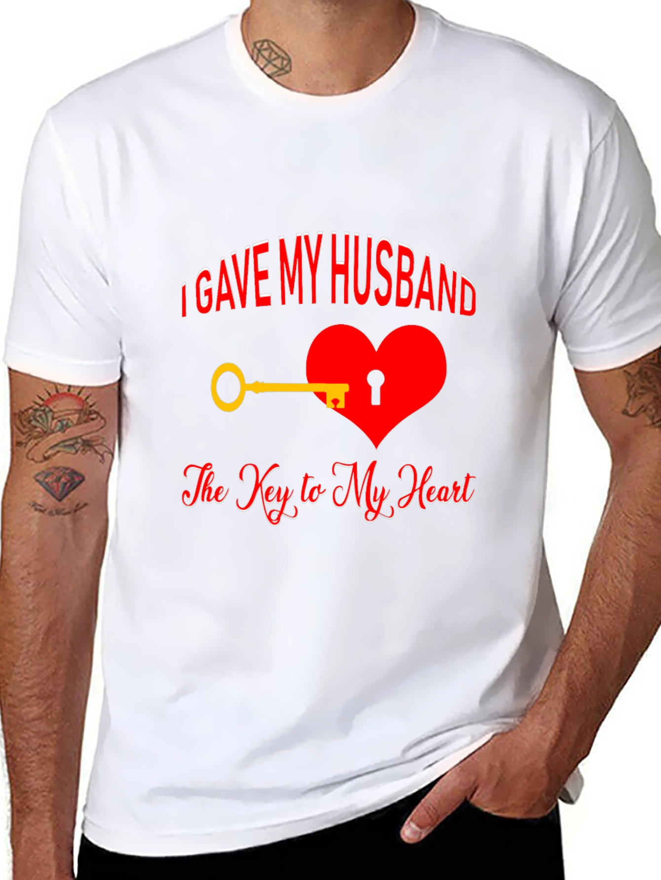 Black Husband's Key to My Heart T-Shirt view 8