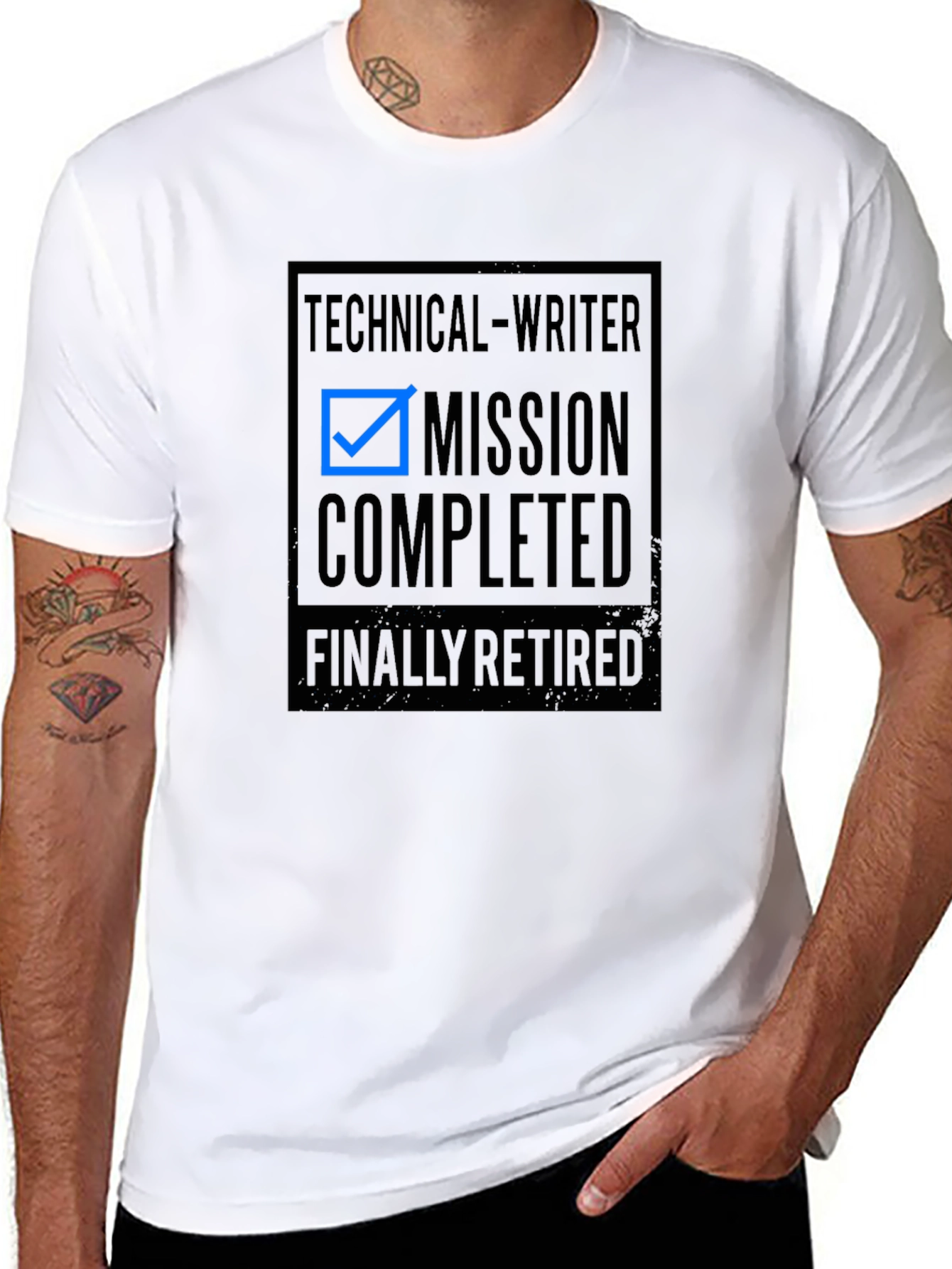 Black Technical Writer Mission Completed Retired T-Shirt view 8