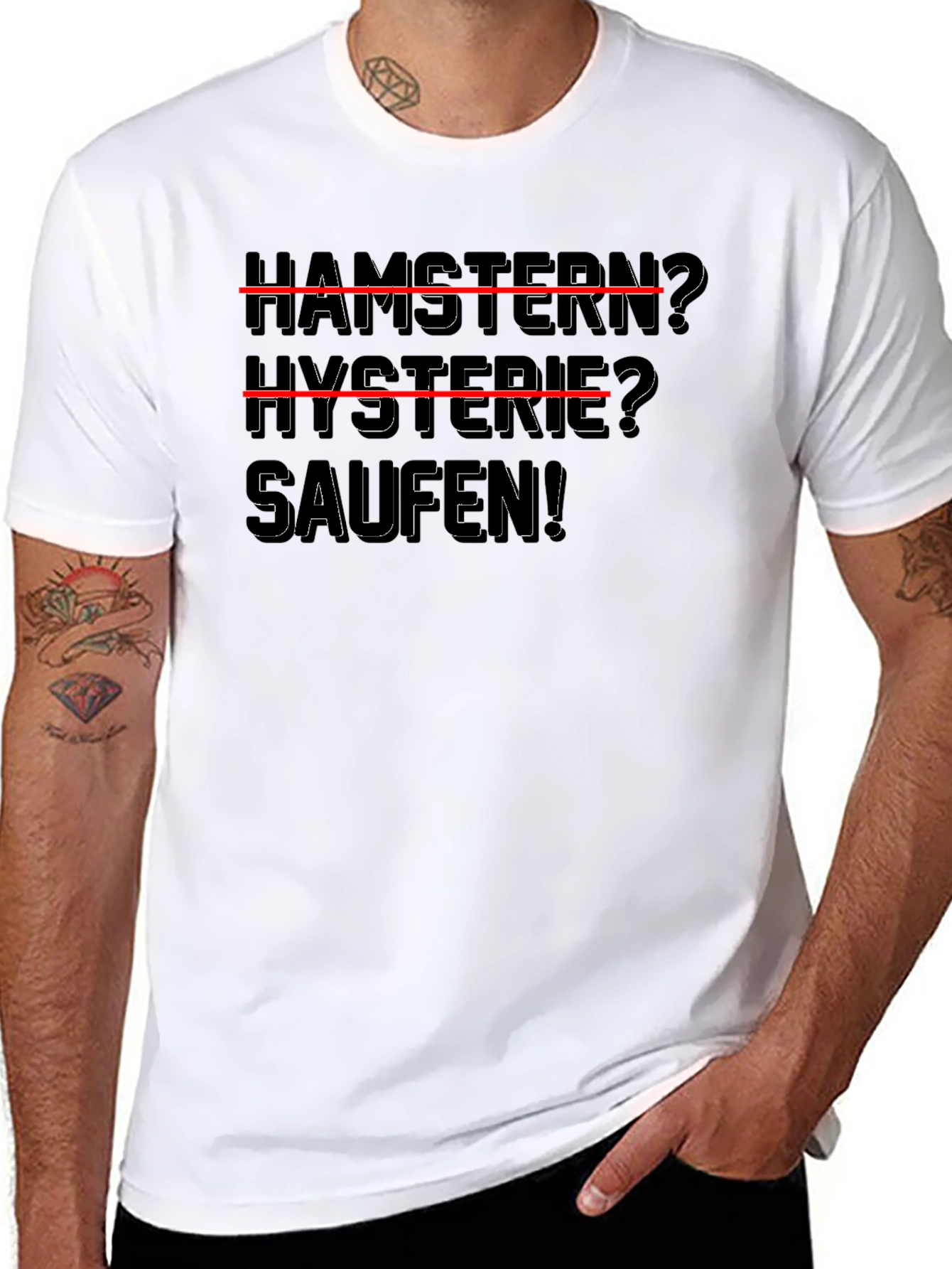 Black Hamstern? Hysterie? Saufen! T-Shirt view 8