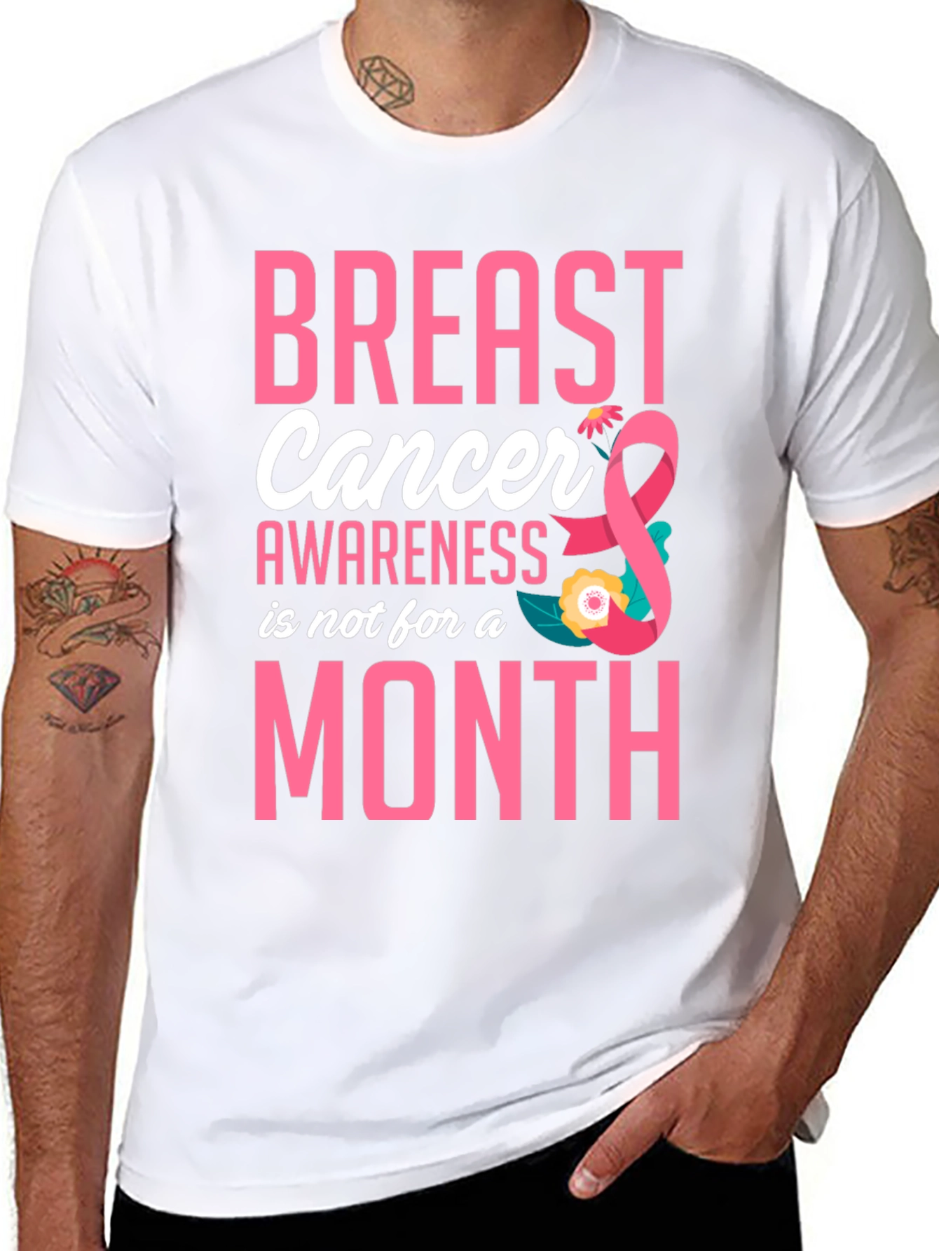 Black Breast Cancer Awareness T-Shirt view 8