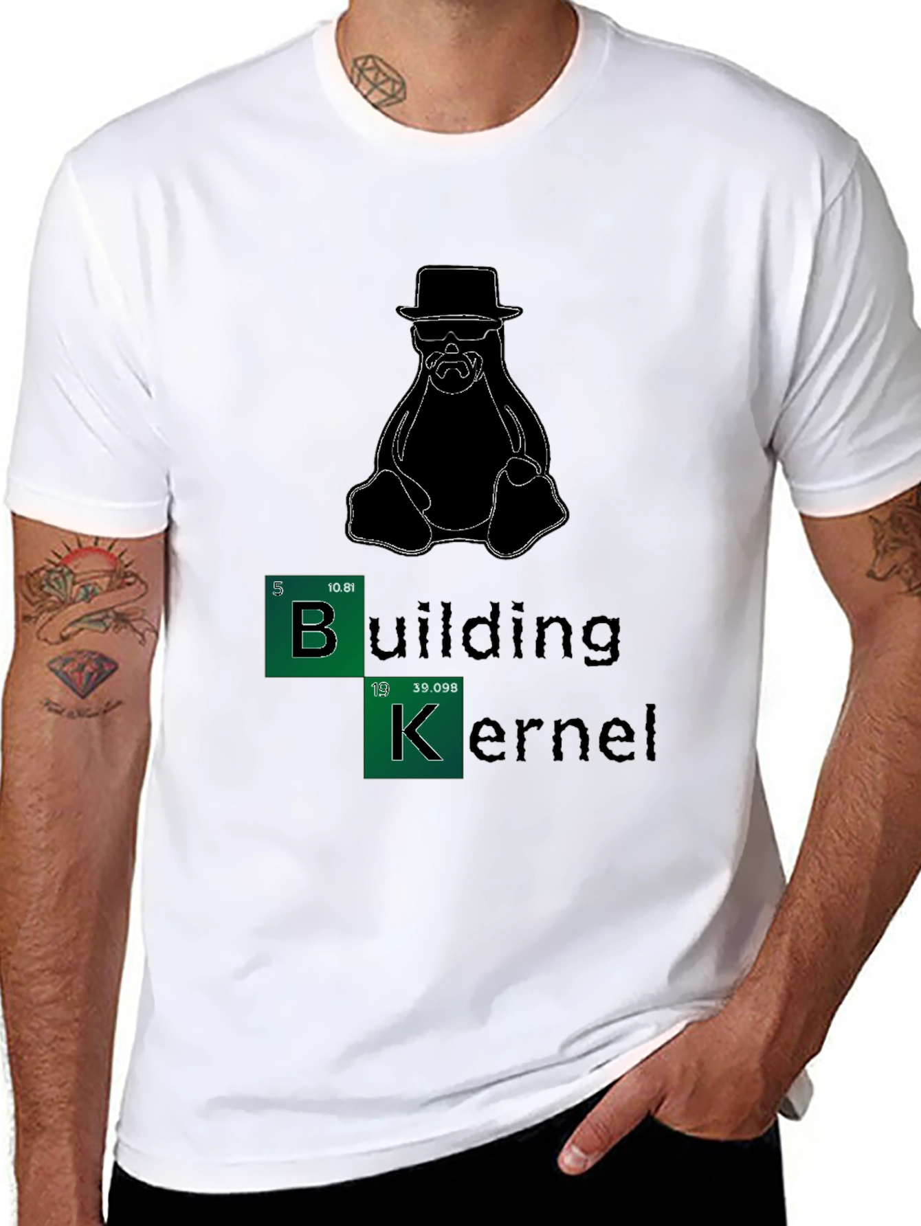 Black Building Kernel Breaking Bad Penguin T-Shirt view 8
