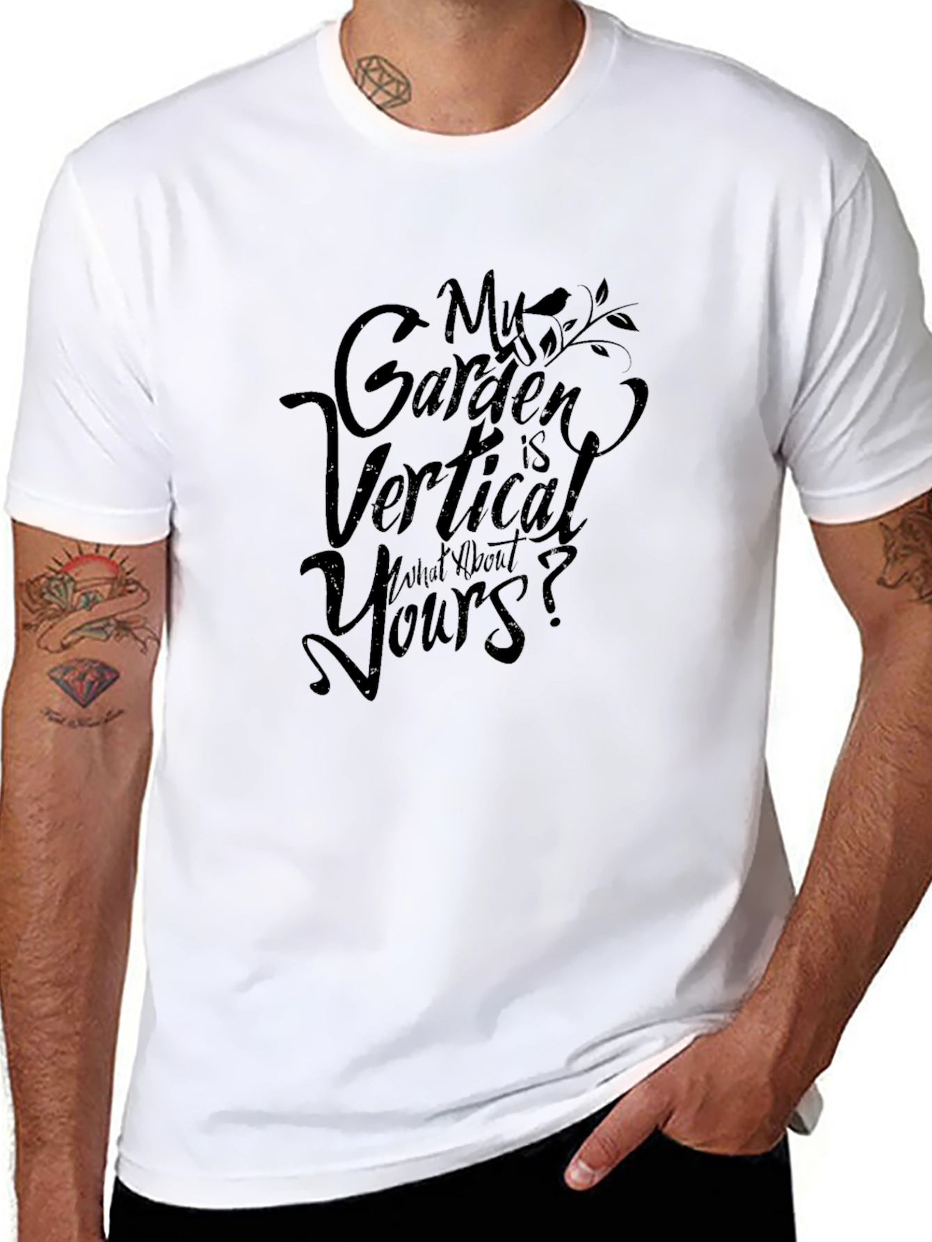 Black Vertical Garden Tee - Trendy Garden Lover T-Shirt view 8