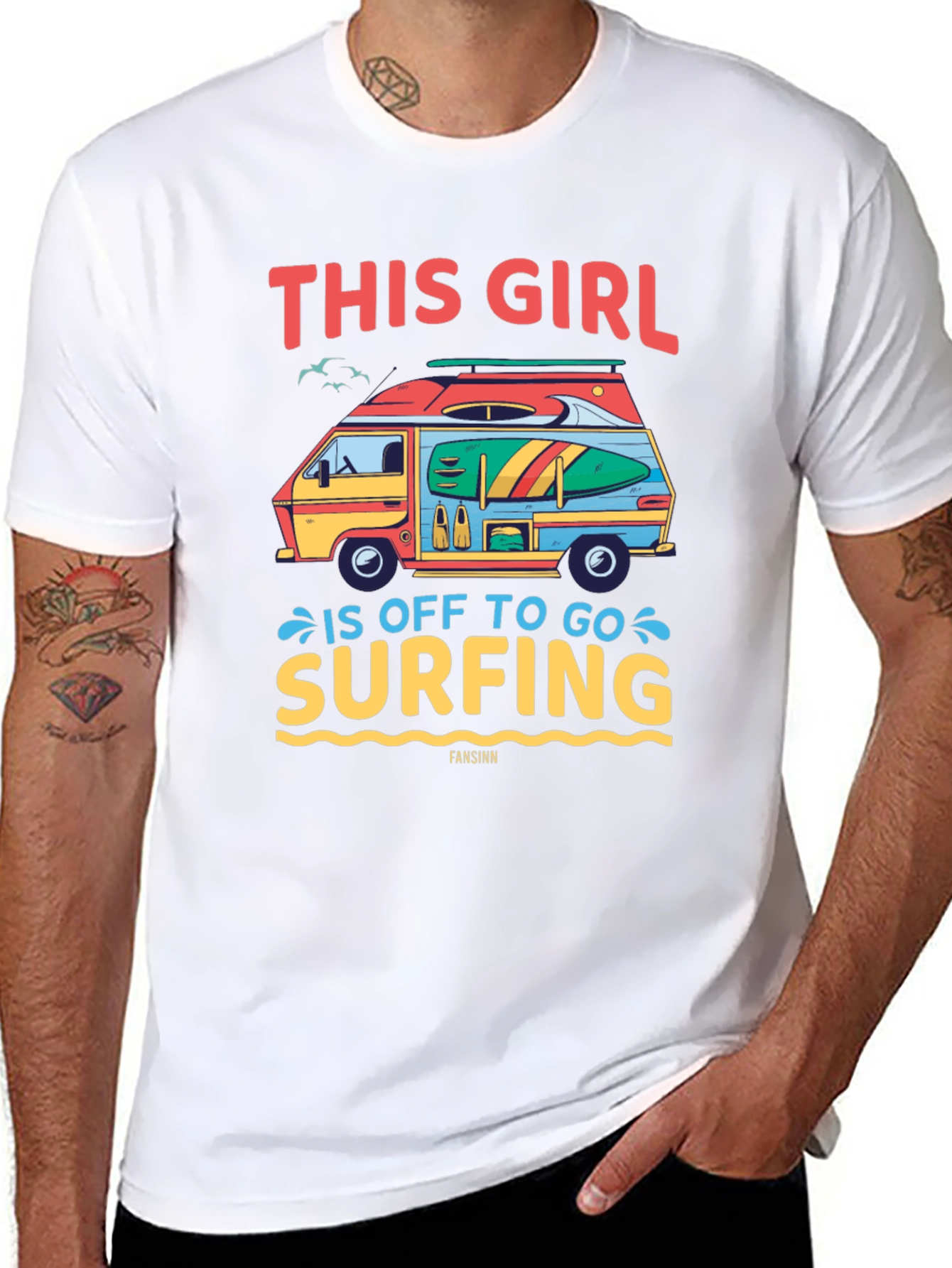 Black This Girl is Off to Go Surfing T-Shirt view 8