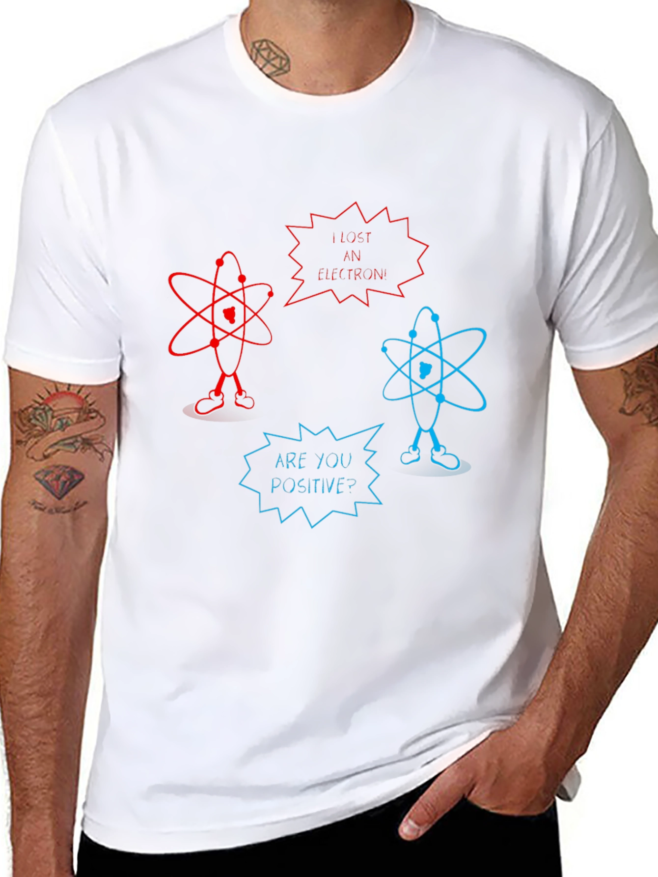 Black Funny Science Pun T-Shirt - Lost an Electron? view 8