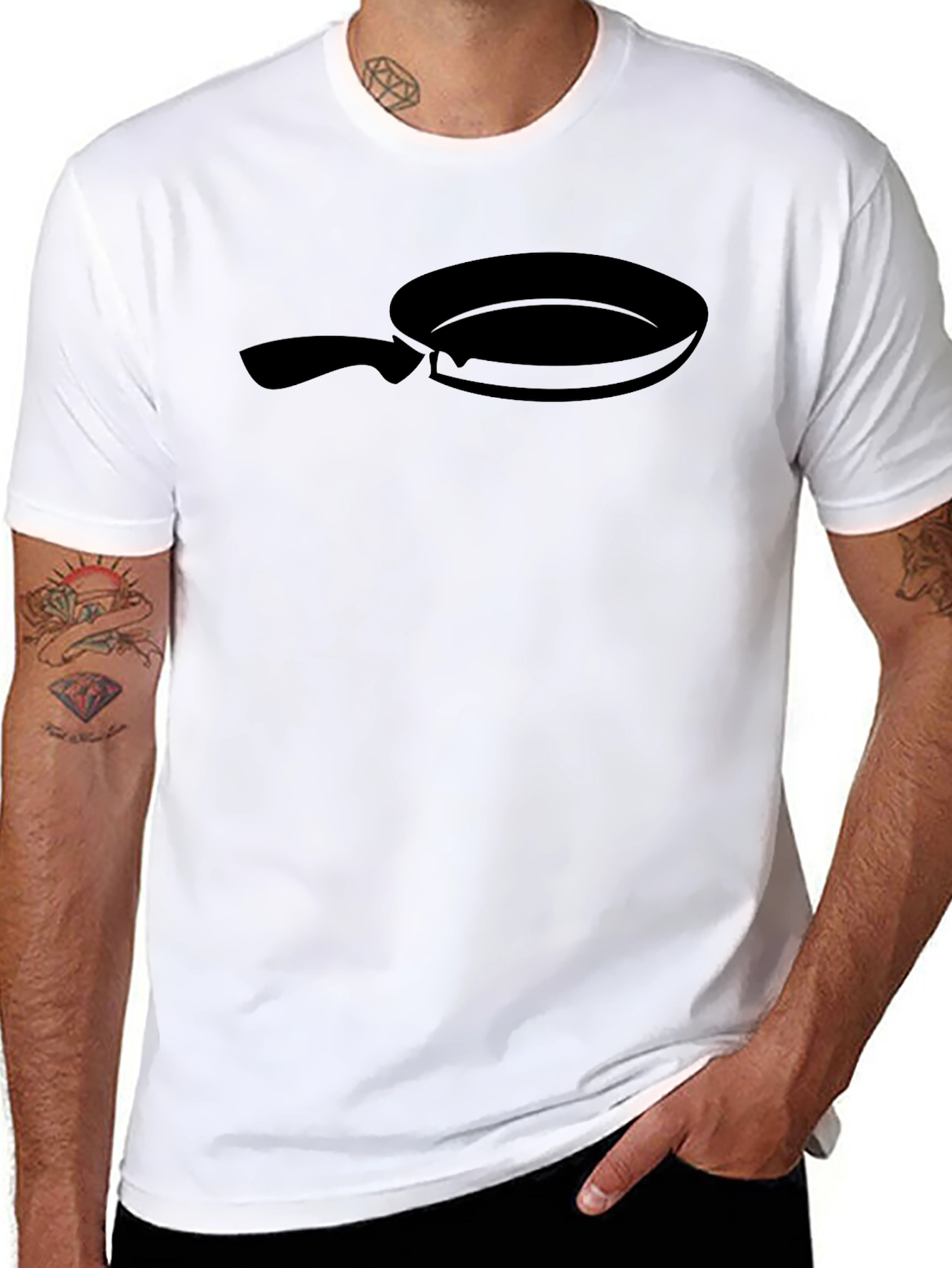 Black Black Frying Pan Graphic Tee - Culinary Fun! view 8