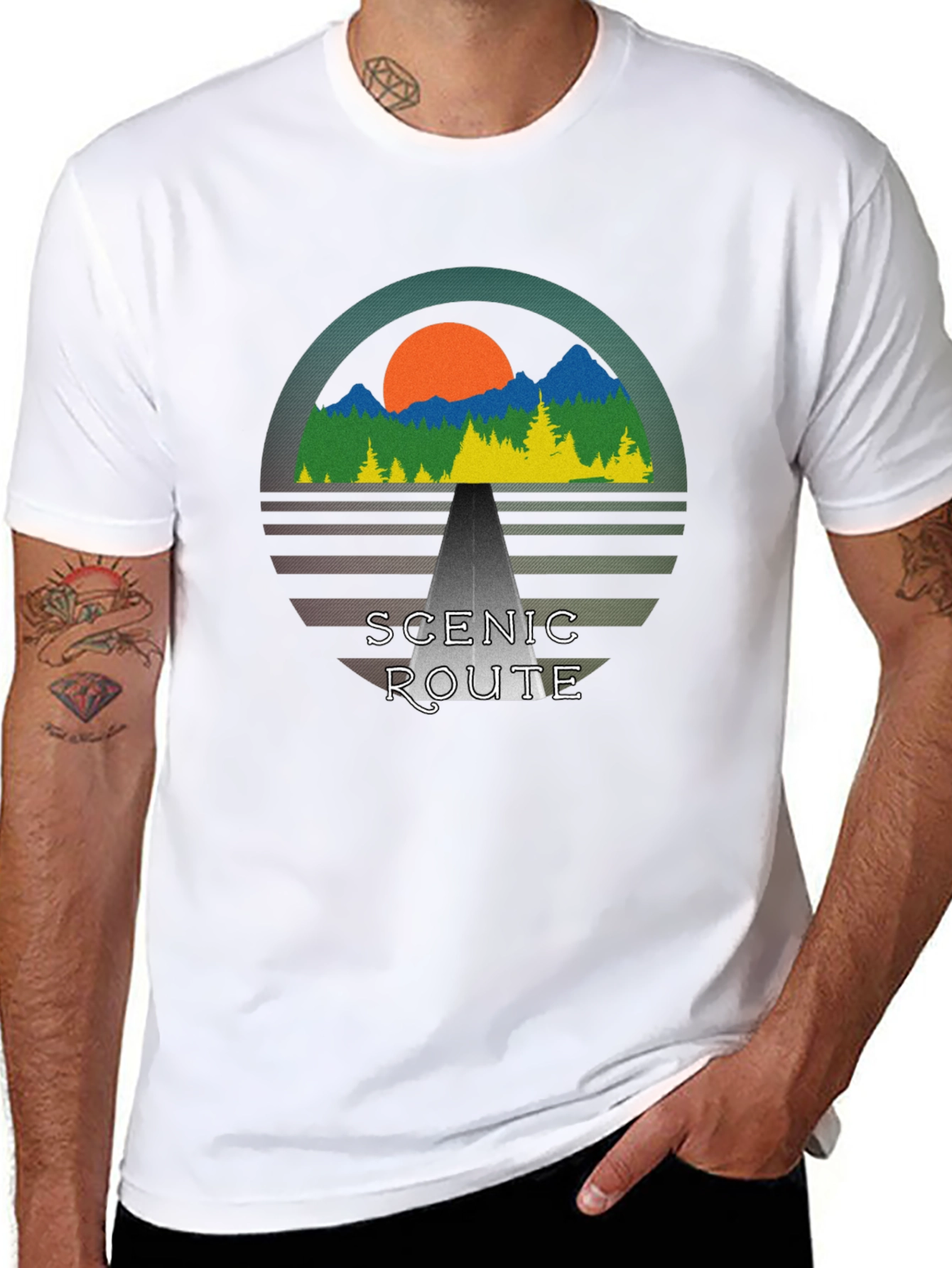 Scenic Route Graphic T-Shirt - Nature Adventure Tee - 8