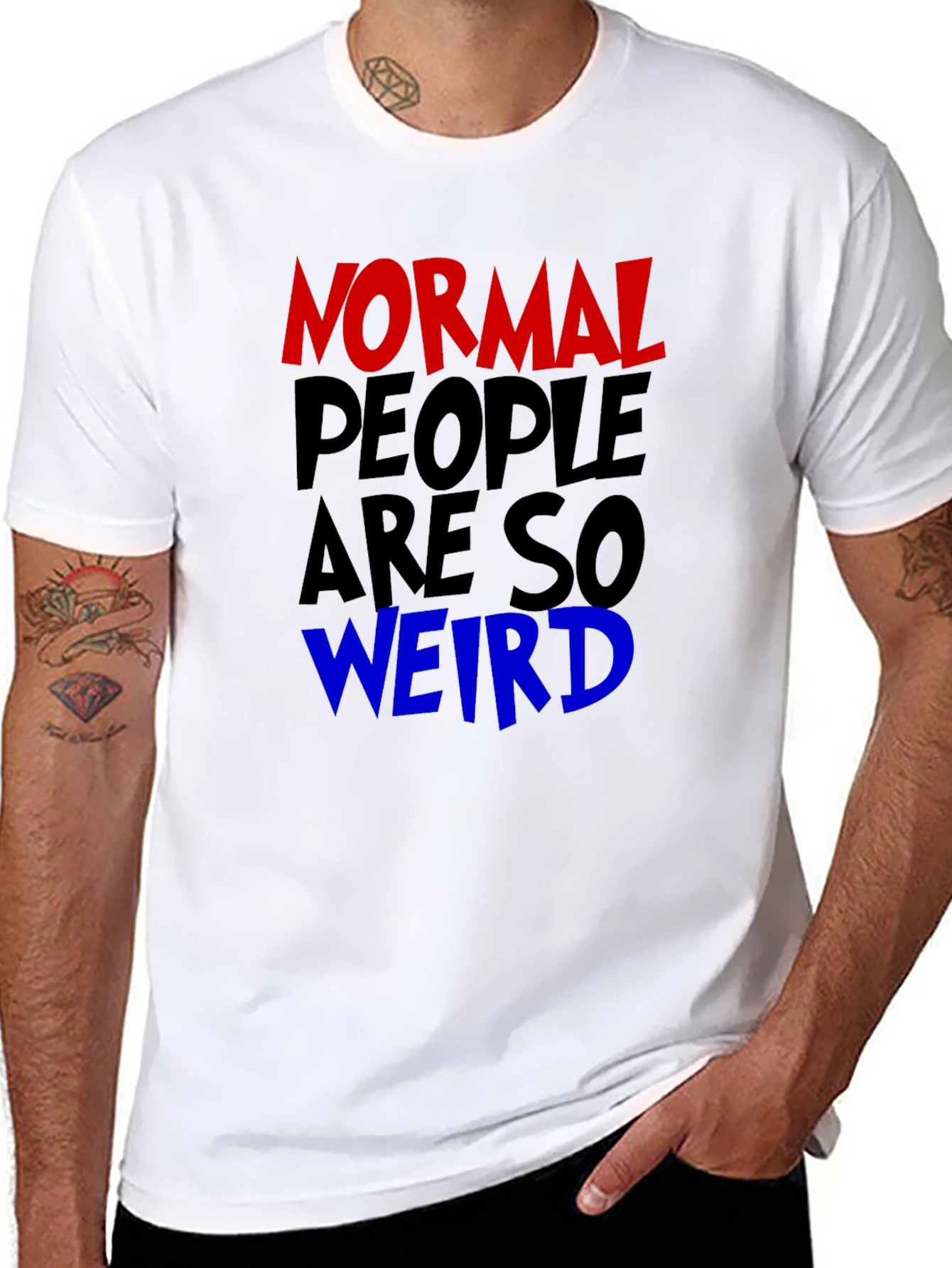 Black Normal People Are So Weird Funny Graphic Tee view 8
