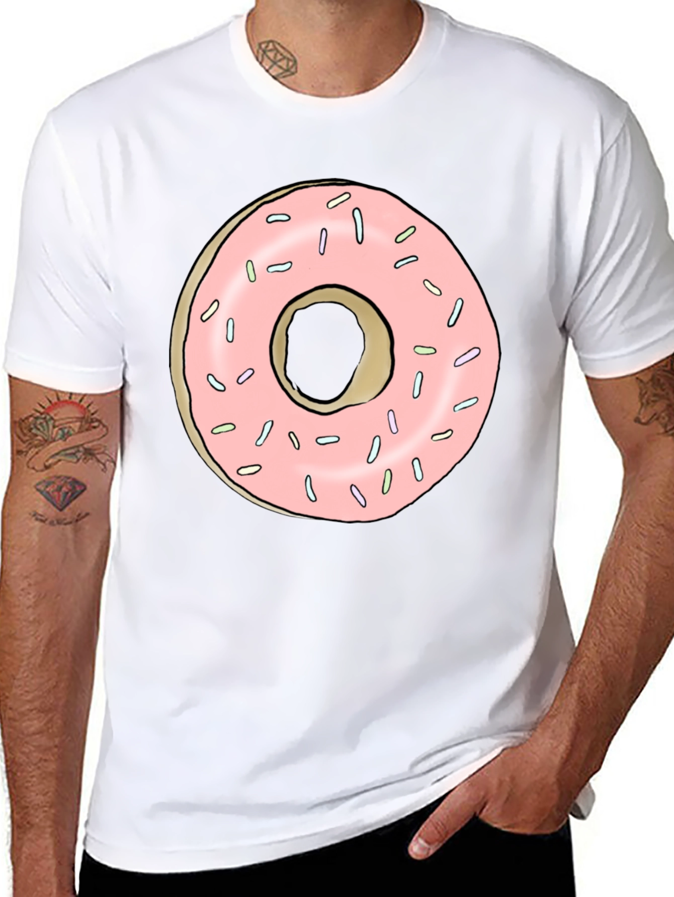 Black Donut Graphic Black T-Shirt view 8