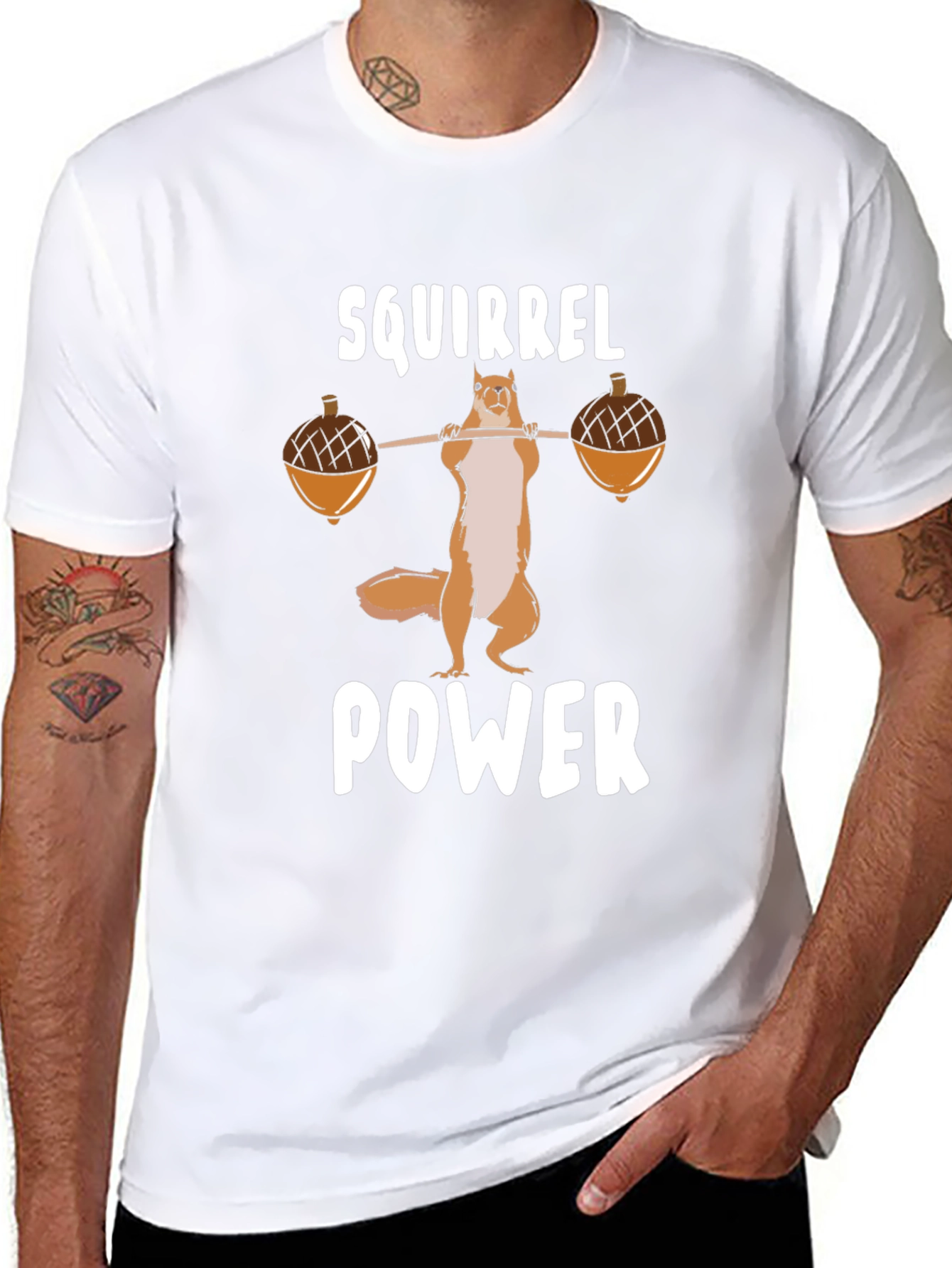 Black Squirrel Power T-Shirt - Funny Gym Workout Tee view 8
