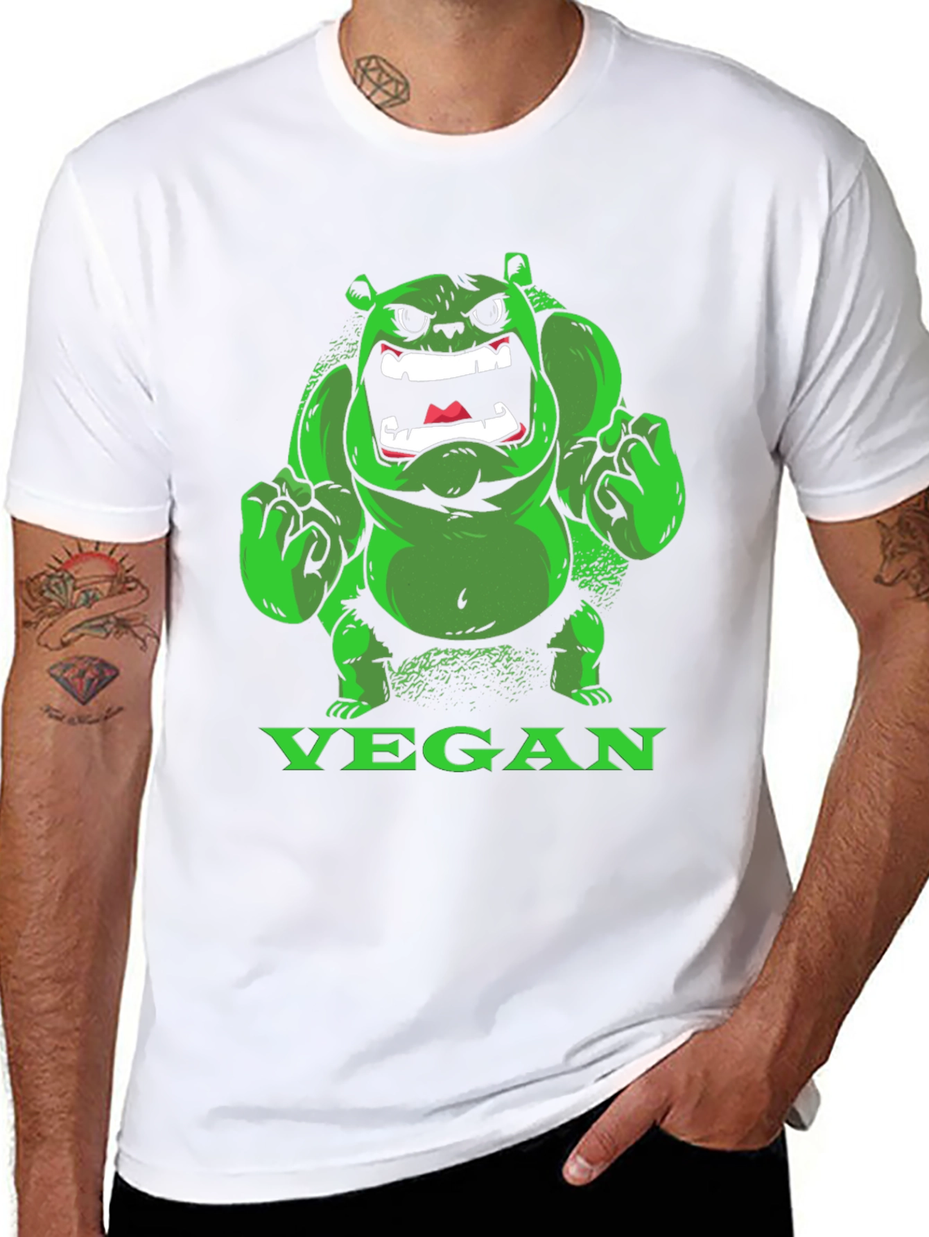 Vegan Hulk T-Shirt - Green Monster Tee - 8