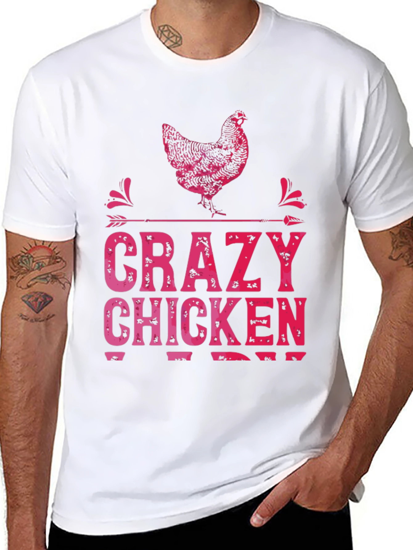 Crazy Chicken Graphic Tee - Fun Animal Lover Shirt - 8