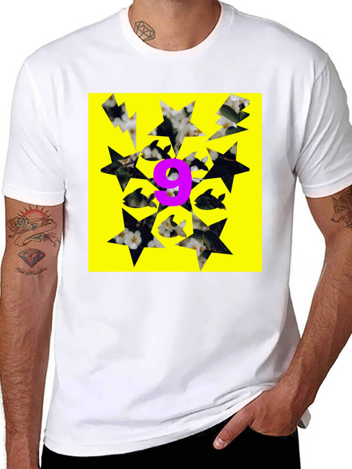 Black Graphic Tee - Nine Fish Star Yellow view 8