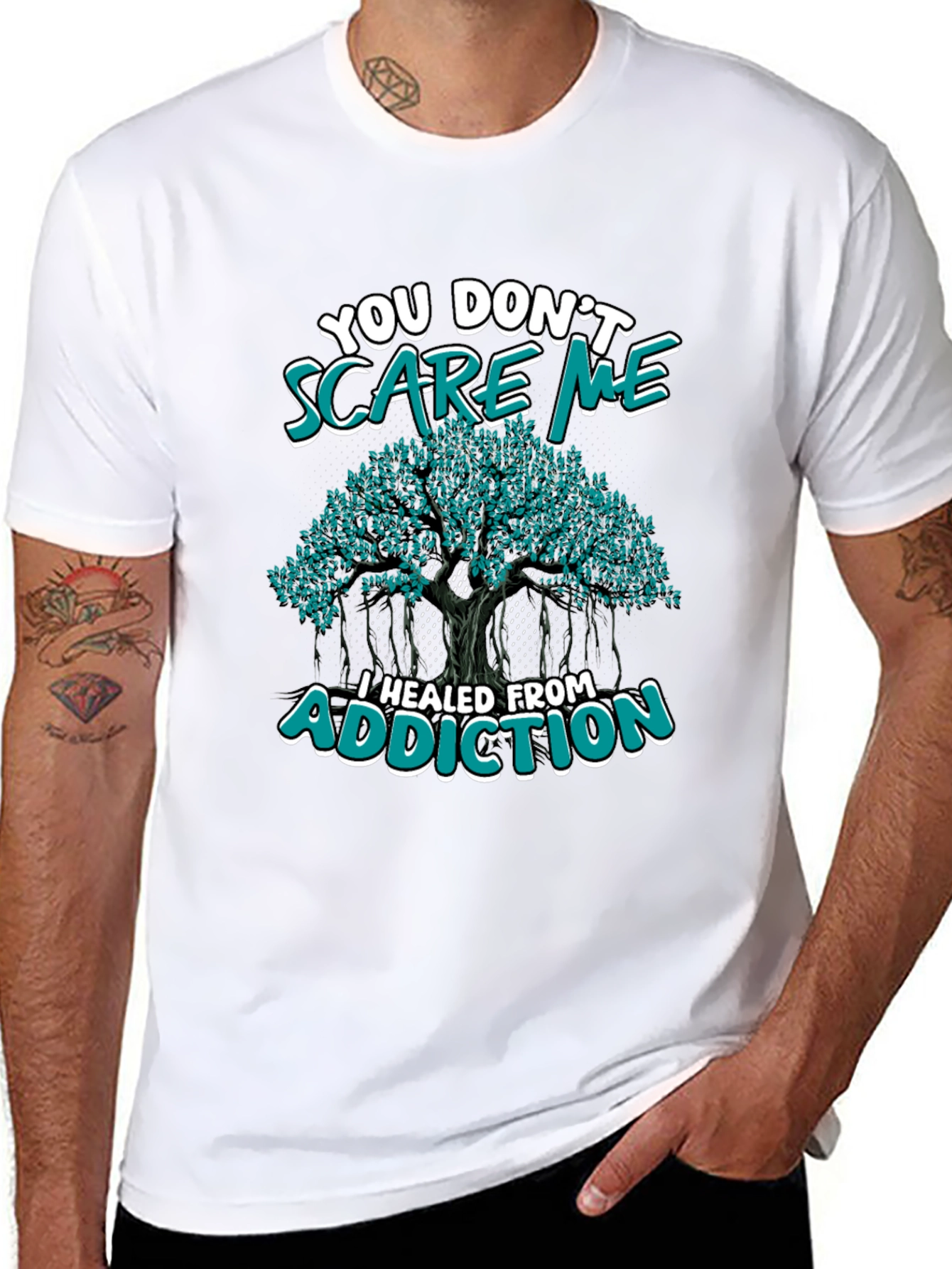 Black Healed From Addiction T-Shirt view 8