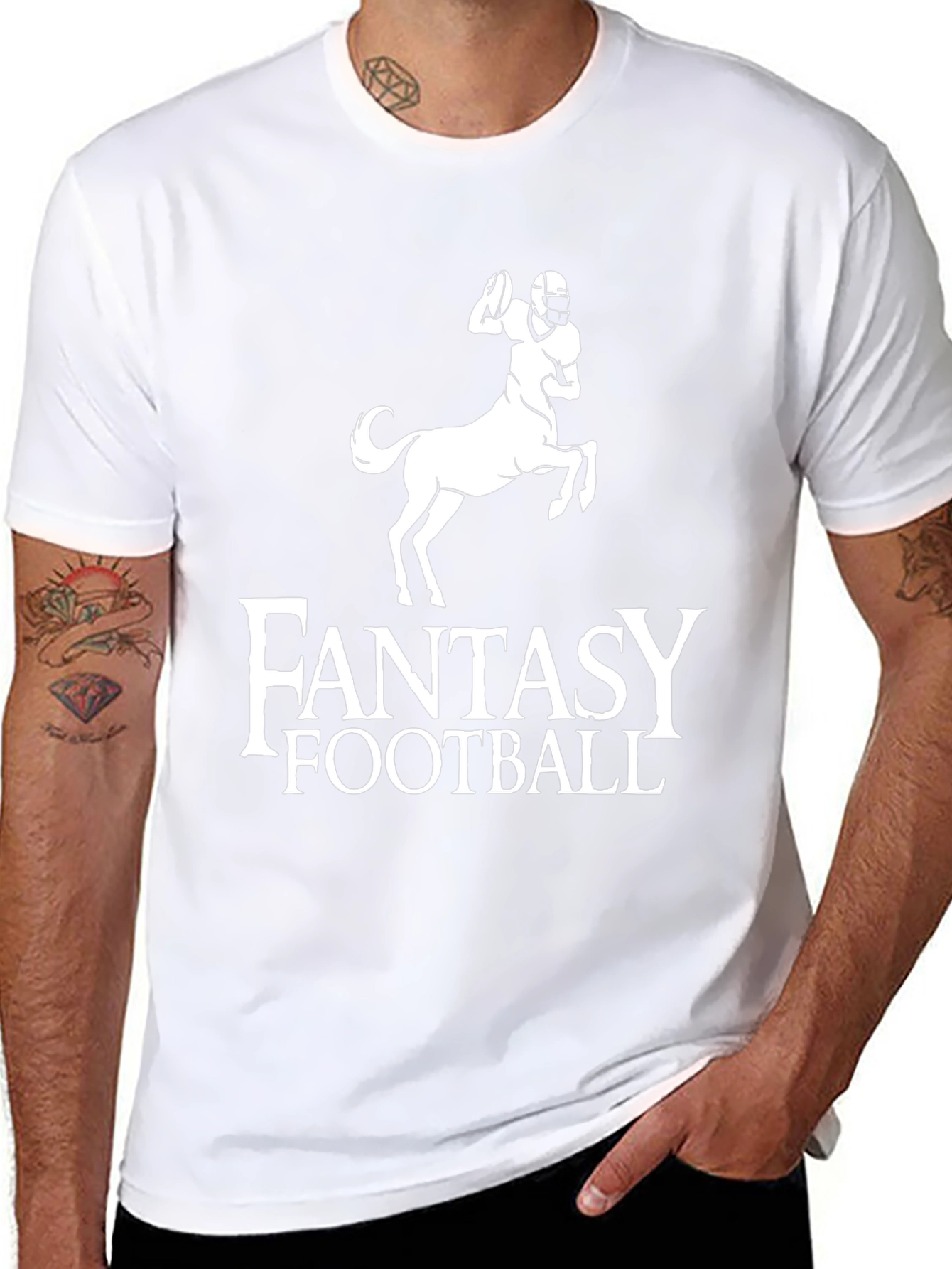 Black Fantasy Football Centaur T-Shirt view 8