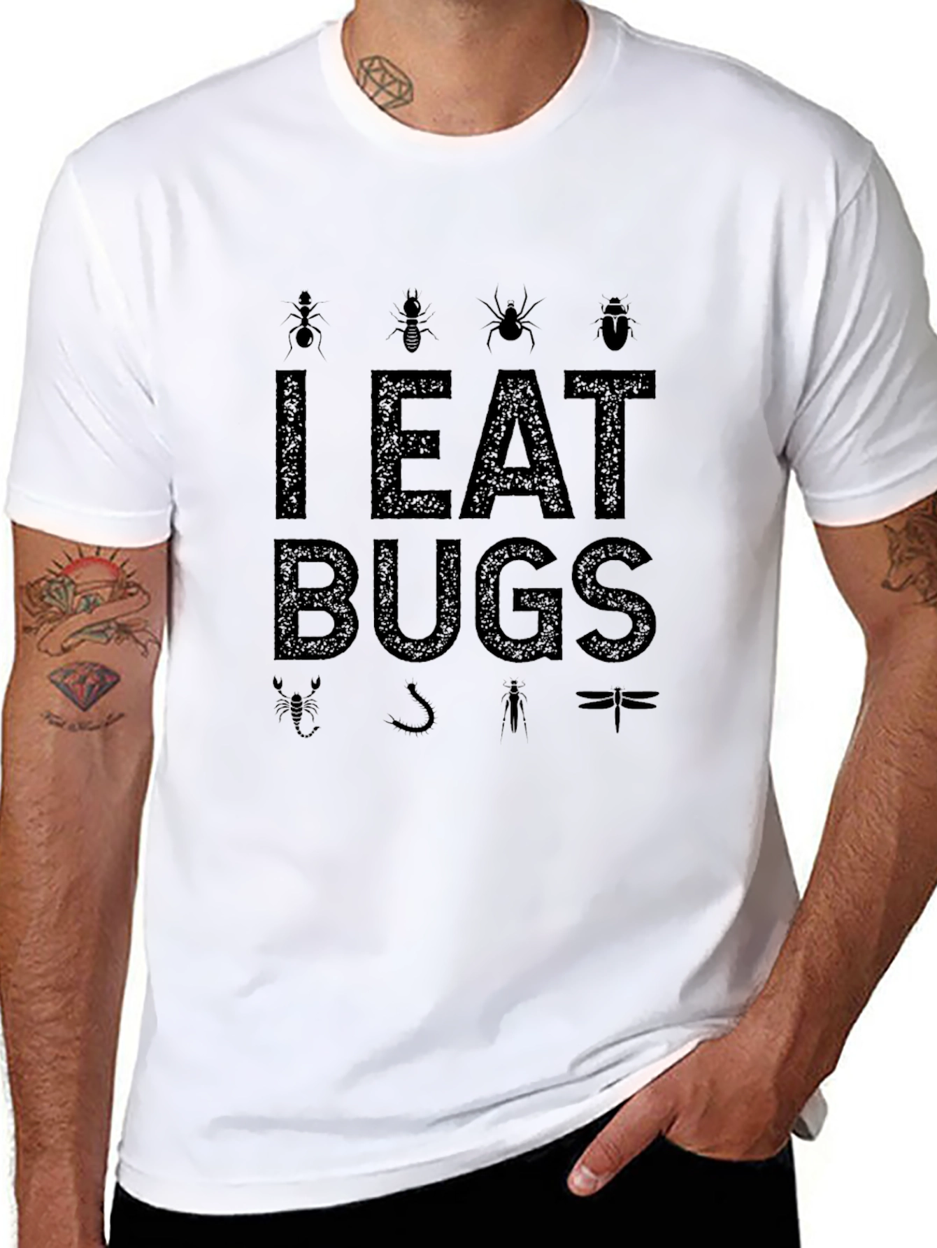 Black I Eat Bugs Graphic T-Shirt view 8