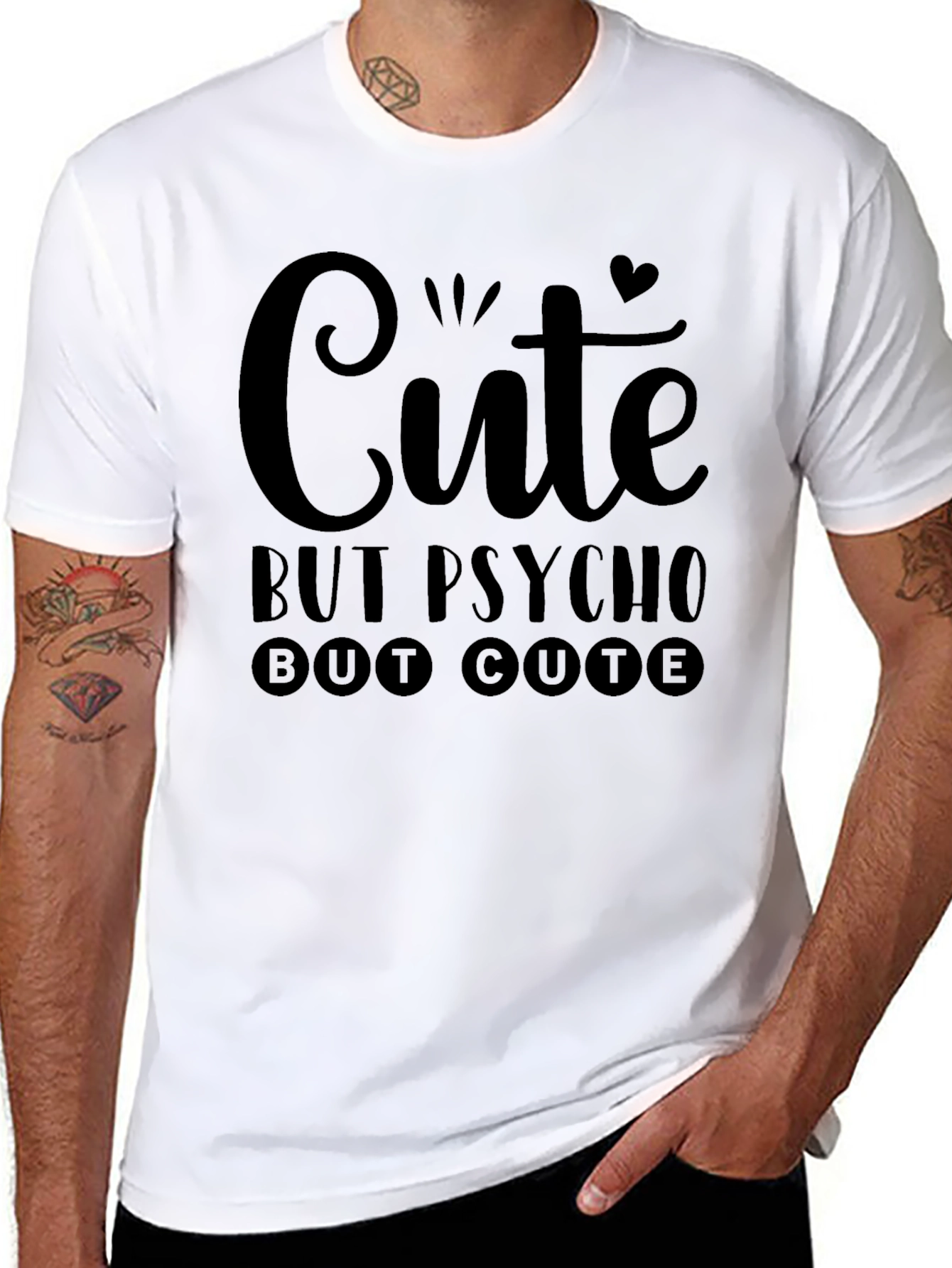 Black Cute But Psycho But Cute Graphic Tee view 8