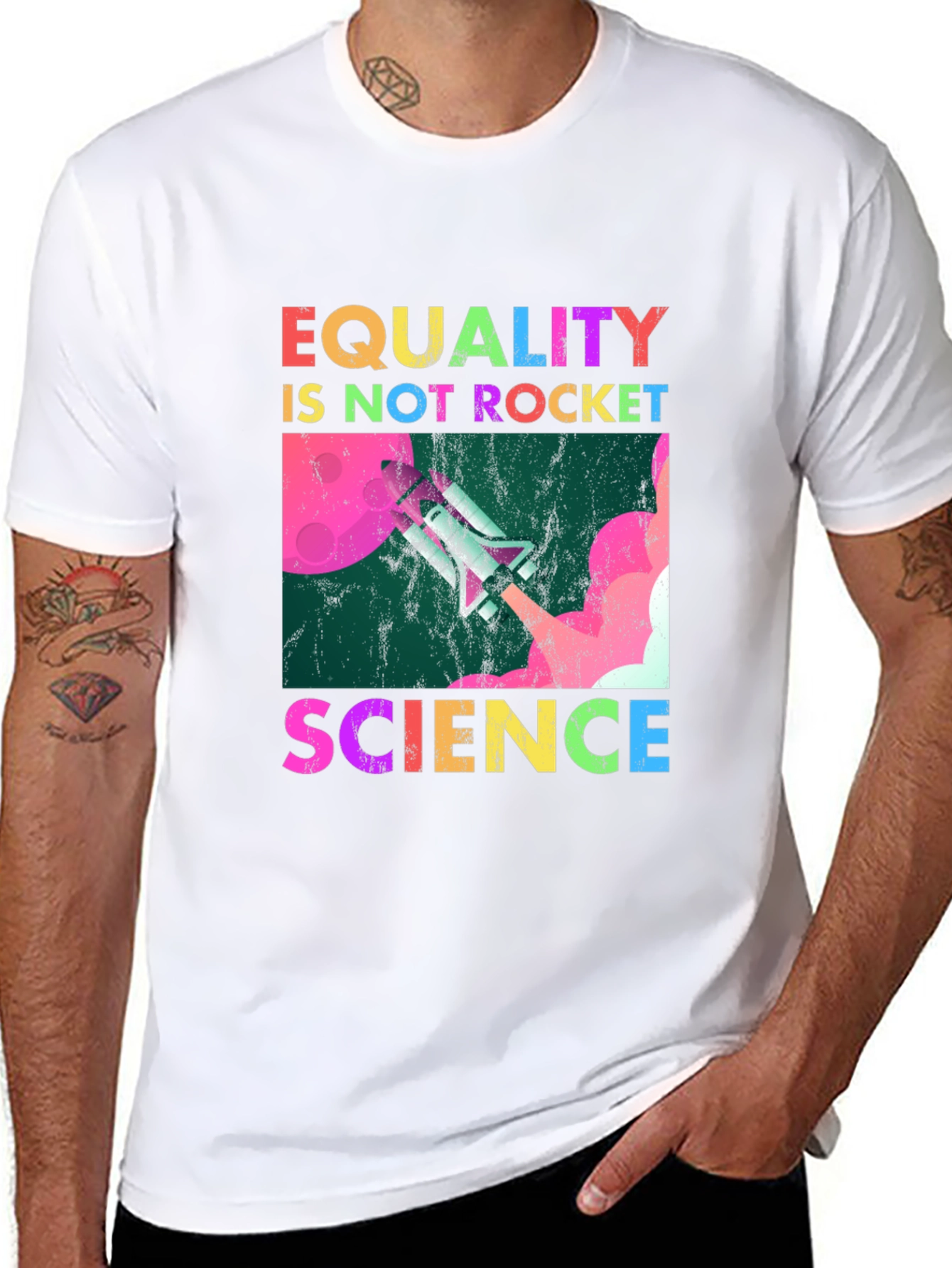 Black Equality is Not Rocket Science T-Shirt view 8