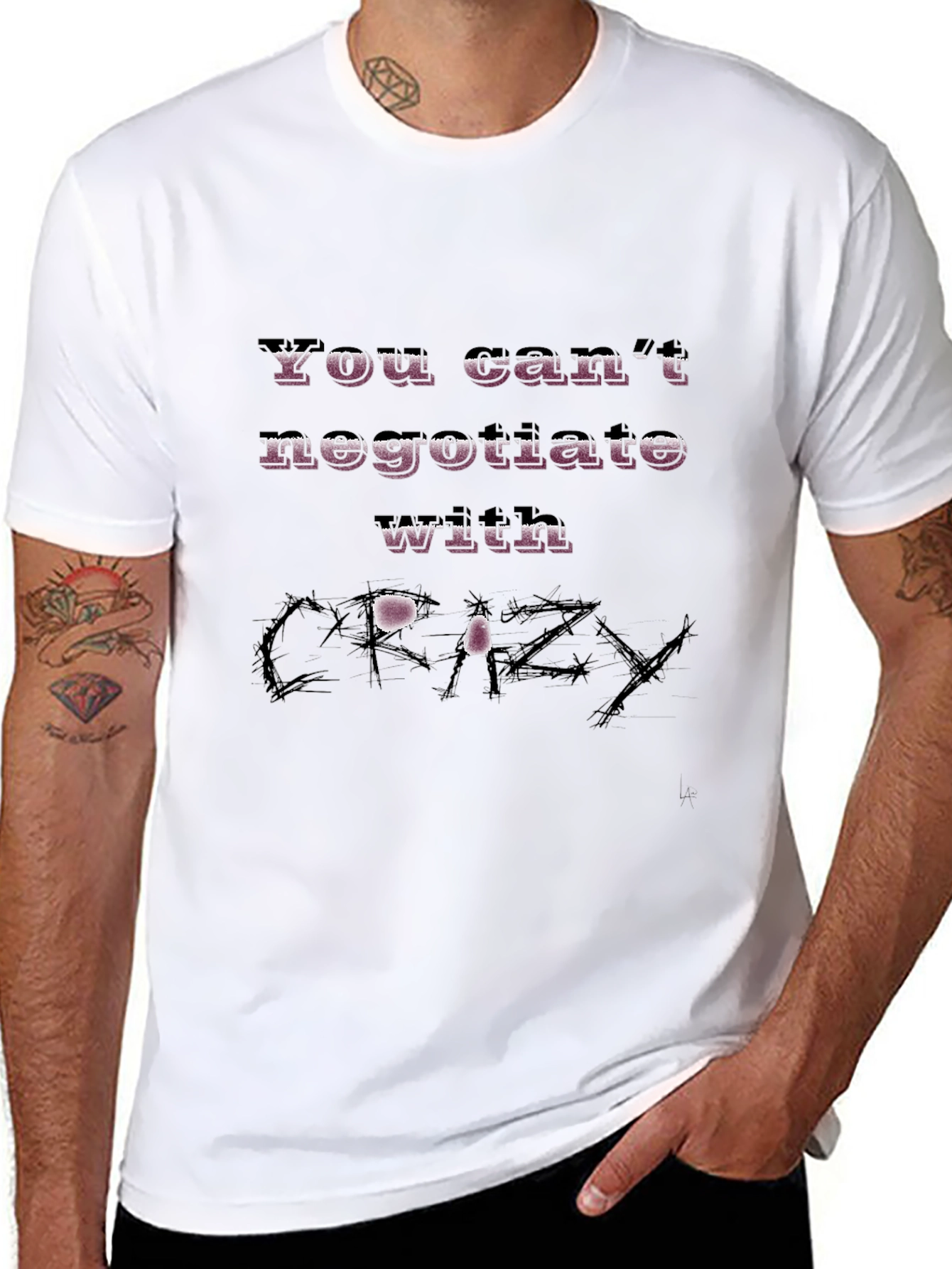 Black You Can't Negotiate with Crazy Graphic T-Shirt view 8