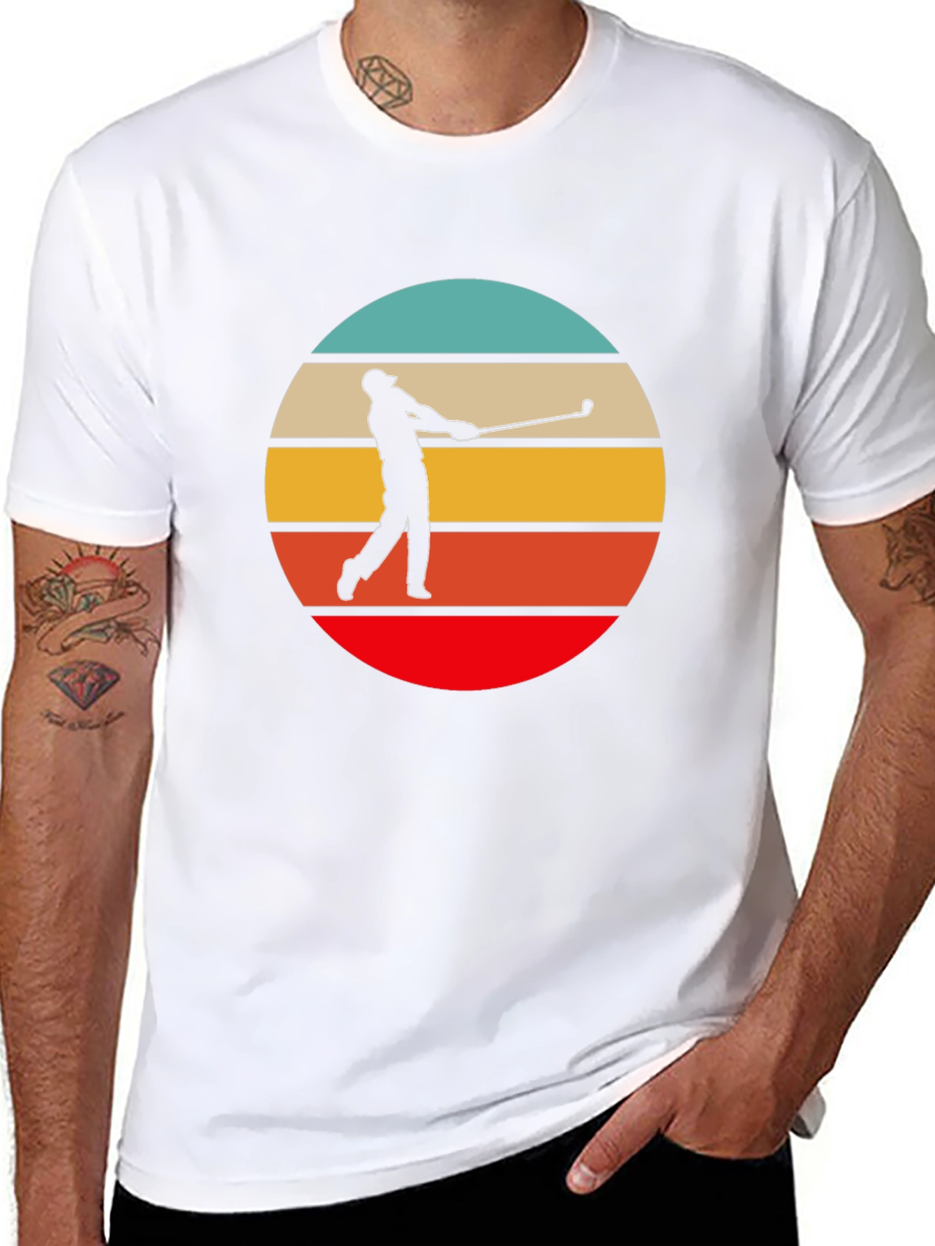 Black Retro Golfer Graphic Tee view 8