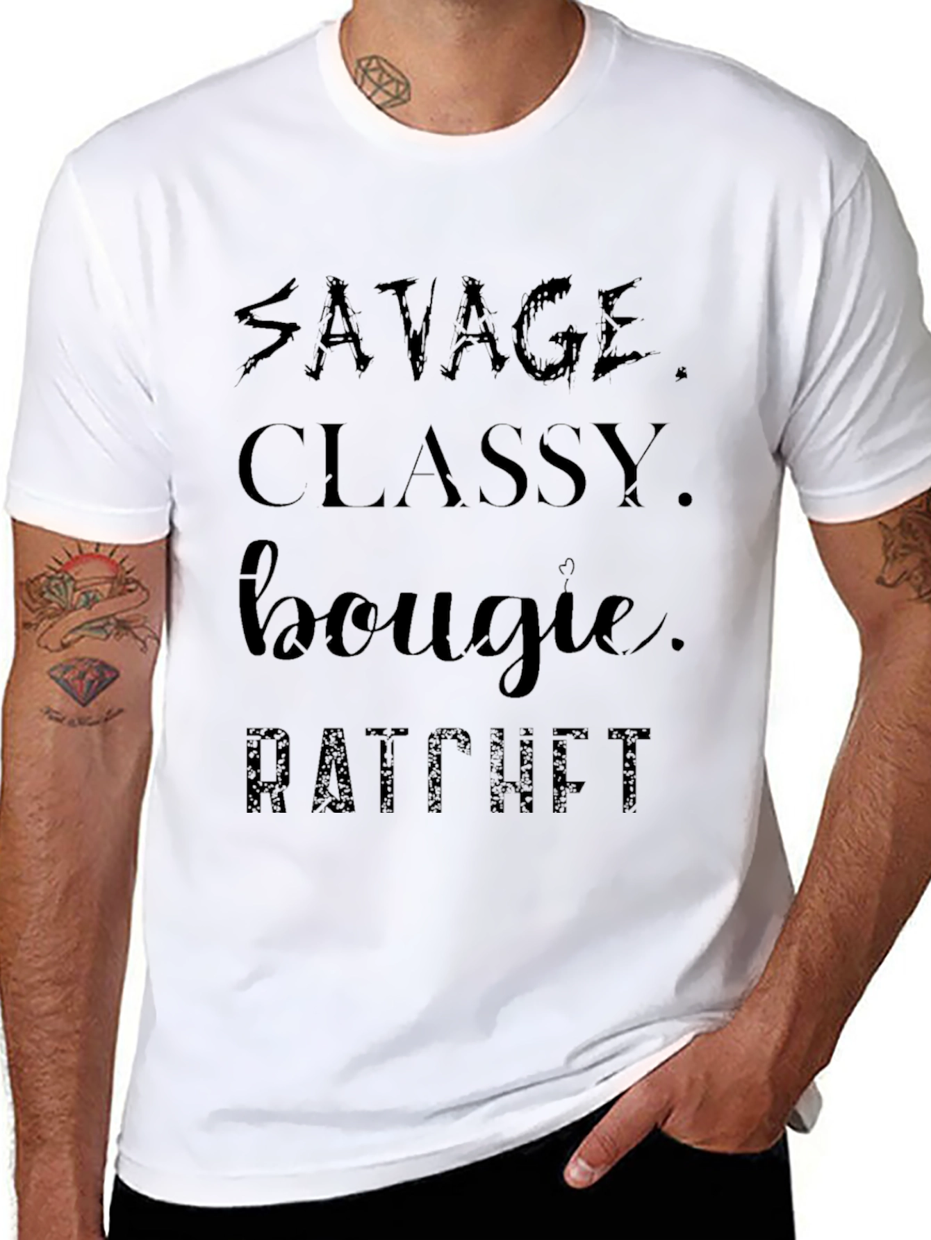 Black Savage Classy Bougie Ratchet Black T-Shirt view 8