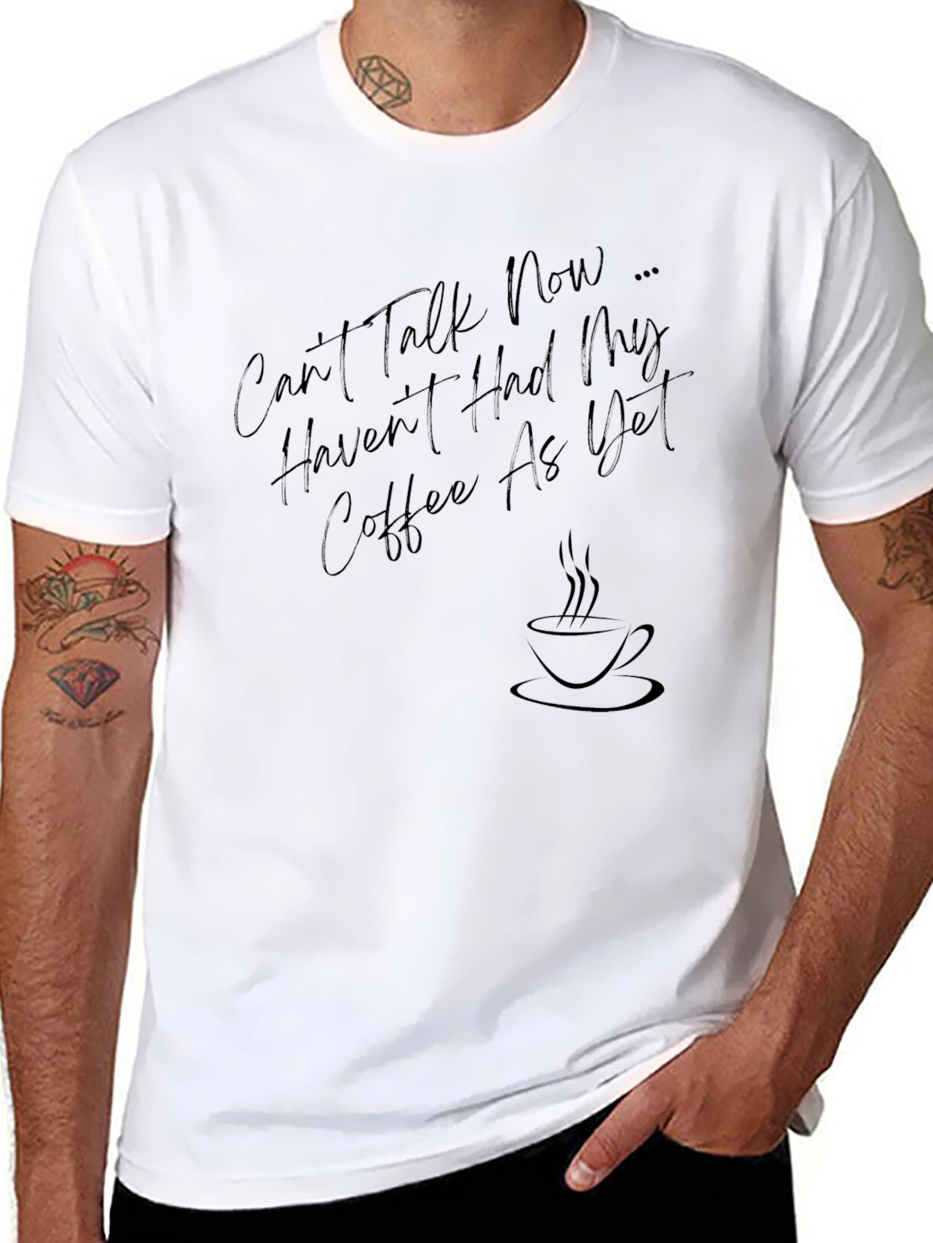 Black Can't Talk Now Coffee T-Shirt - Soft Cotton Casual Tee view 8