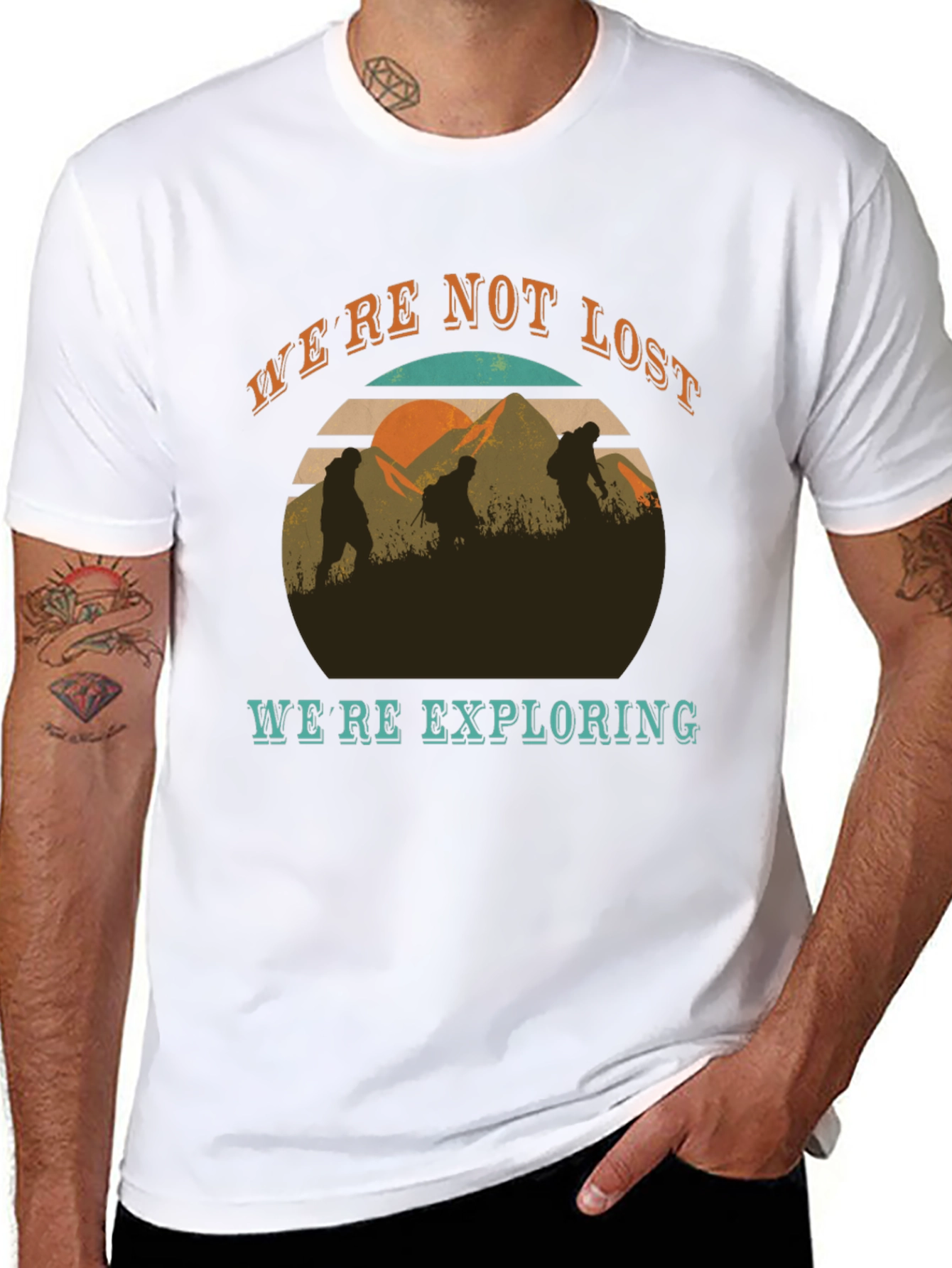 Black We're Not Lost T-Shirt view 8