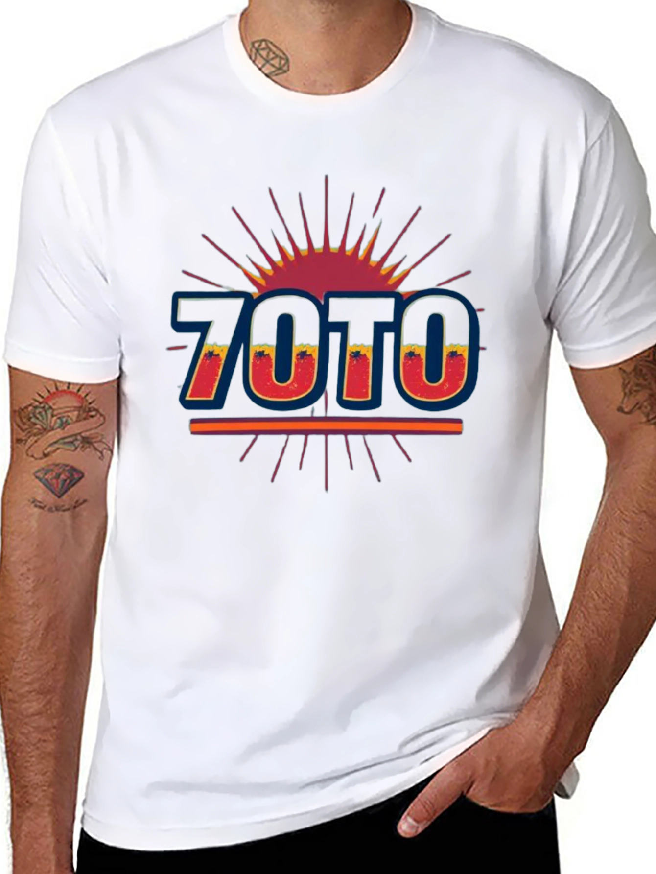 Black Retro 7070 Graphic Tee - Vintage Style T-Shirt view 8
