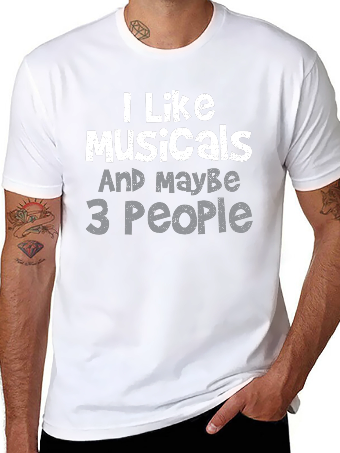 Black I Like Musicals T-Shirt Funny Introvert Tee view 8