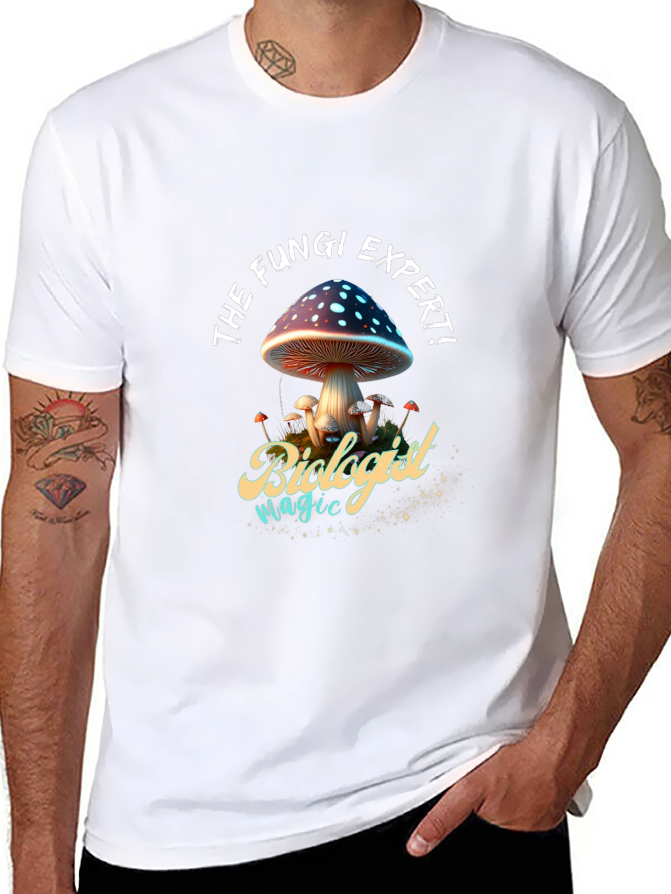Black The Fungi Expert Biologist T-Shirt view 8