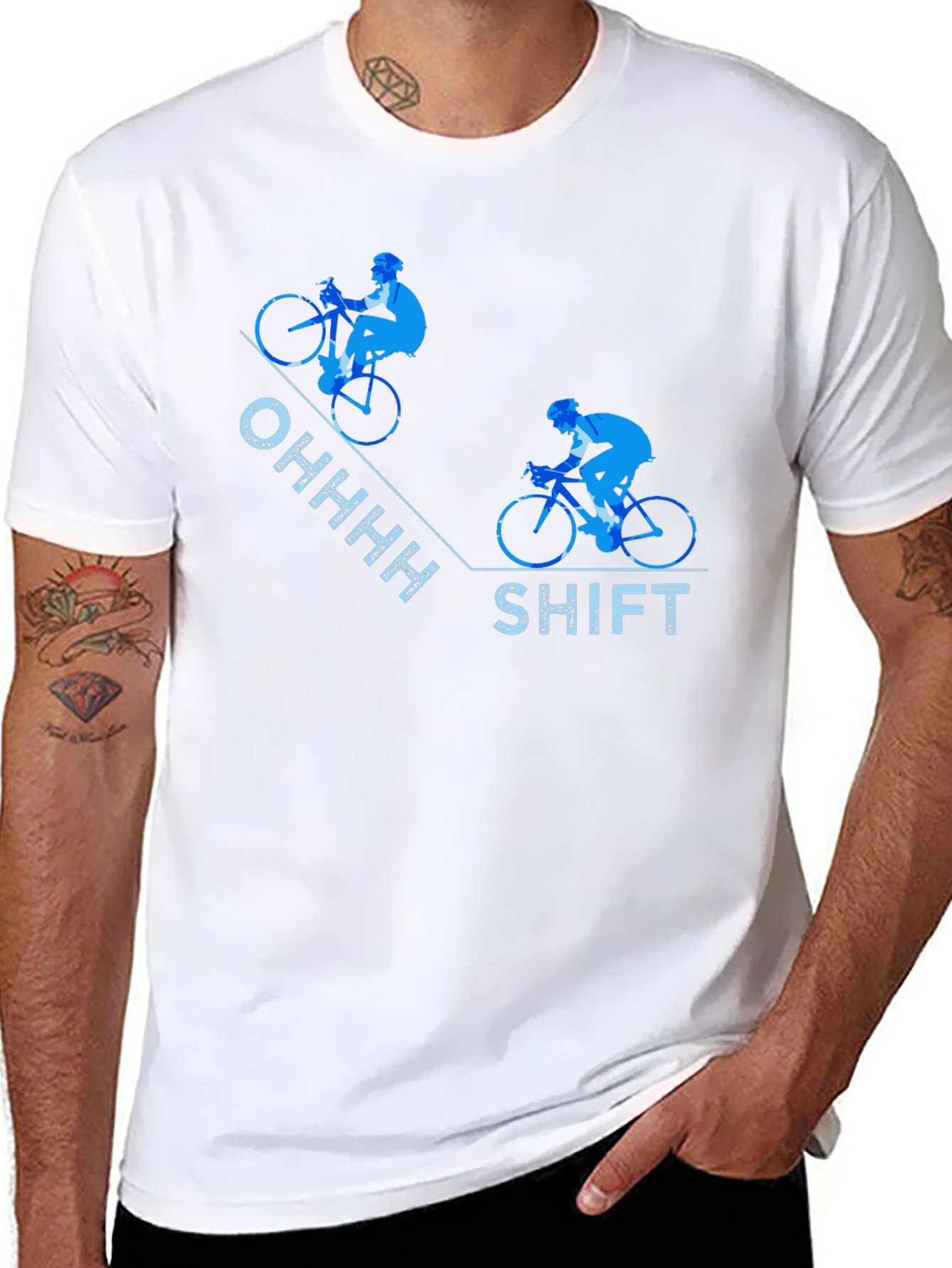 Black Funny Cycling T-Shirt - Ohhhh Shift view 8