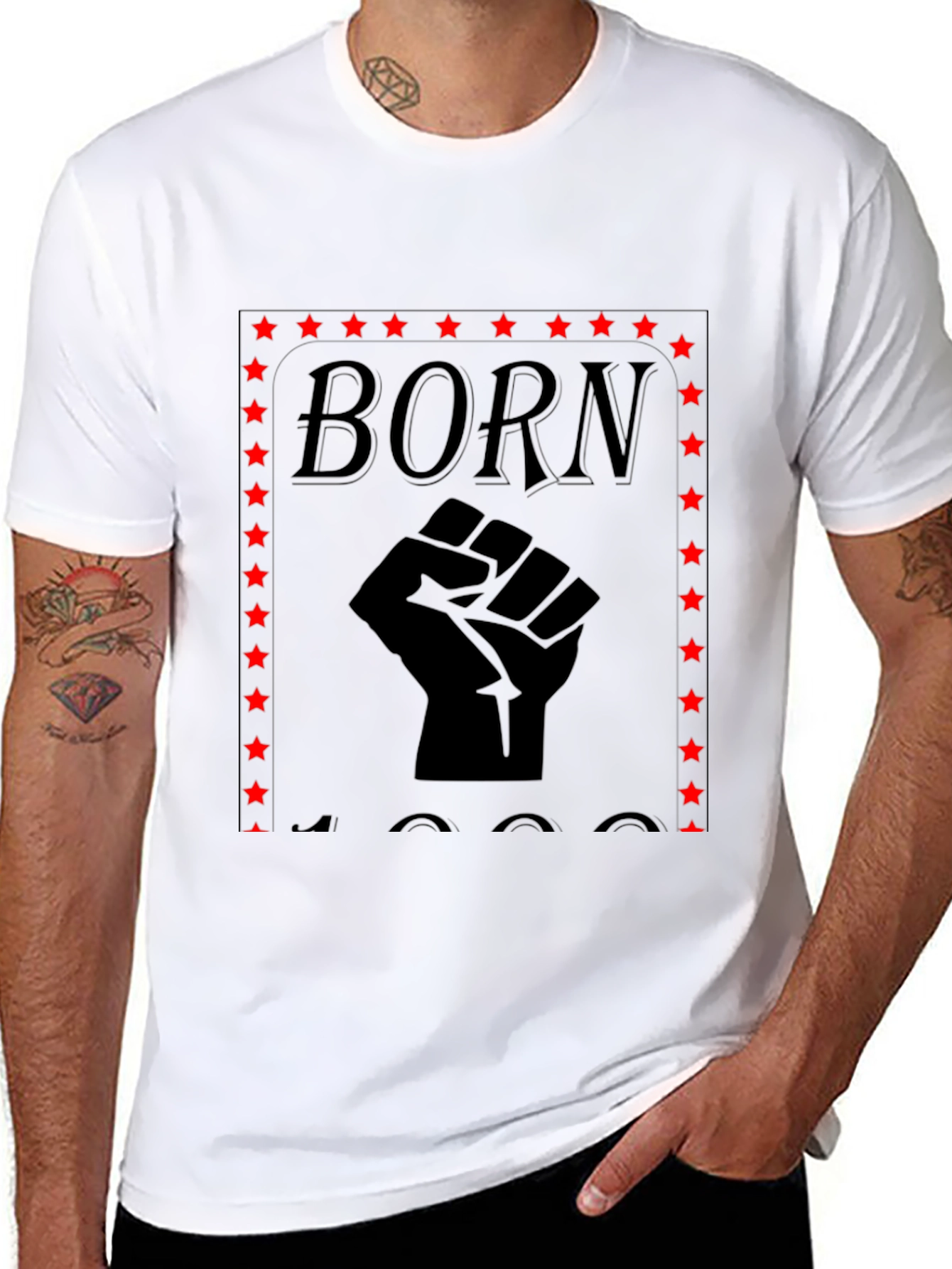 Black Born in 1900s Fist Graphic Tee view 8