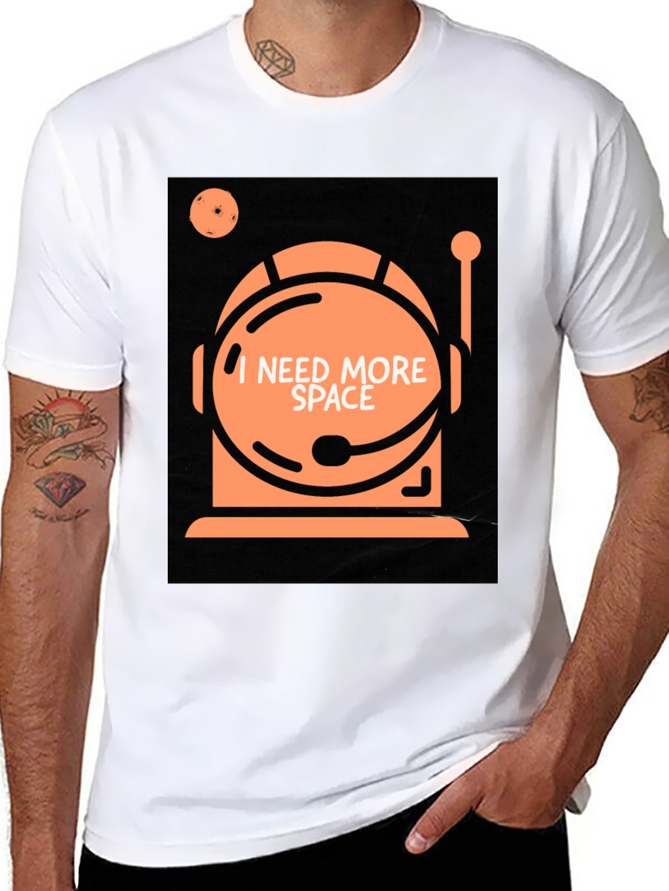 Black I Need More Space T-Shirt - Astronaut Graphic Tee view 8