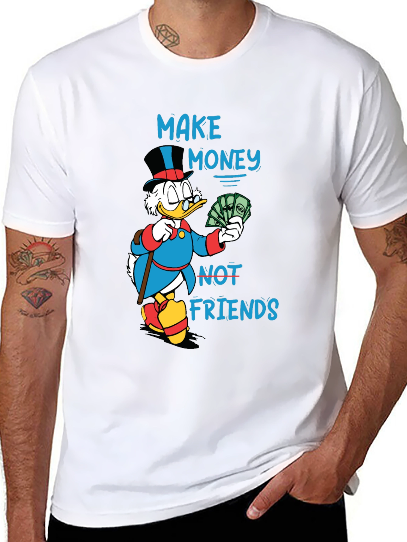 Black Make Money Not Friends Graphic T-Shirt view 8