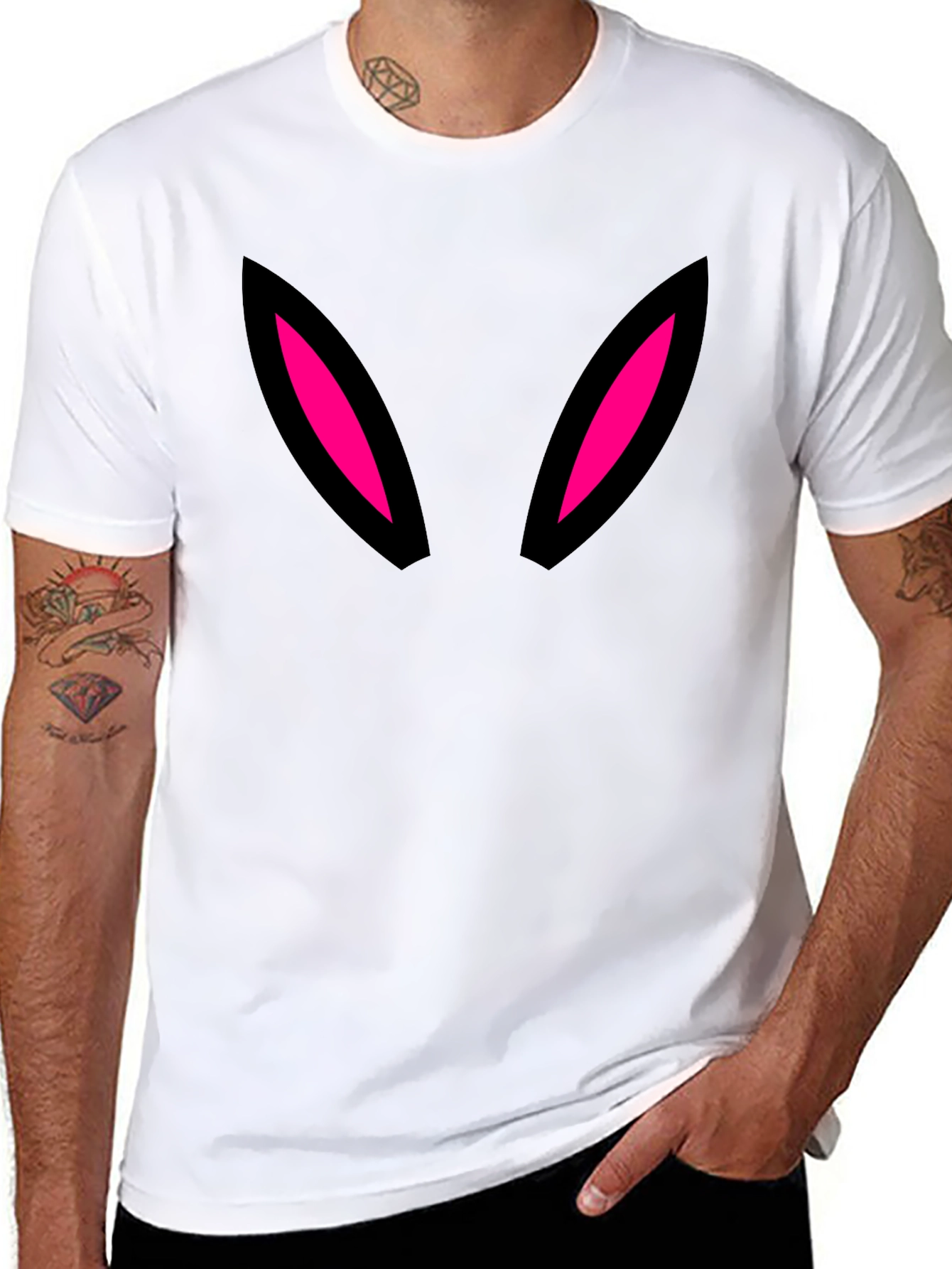 Black Bunny Ears Graphic Black T-Shirt view 8