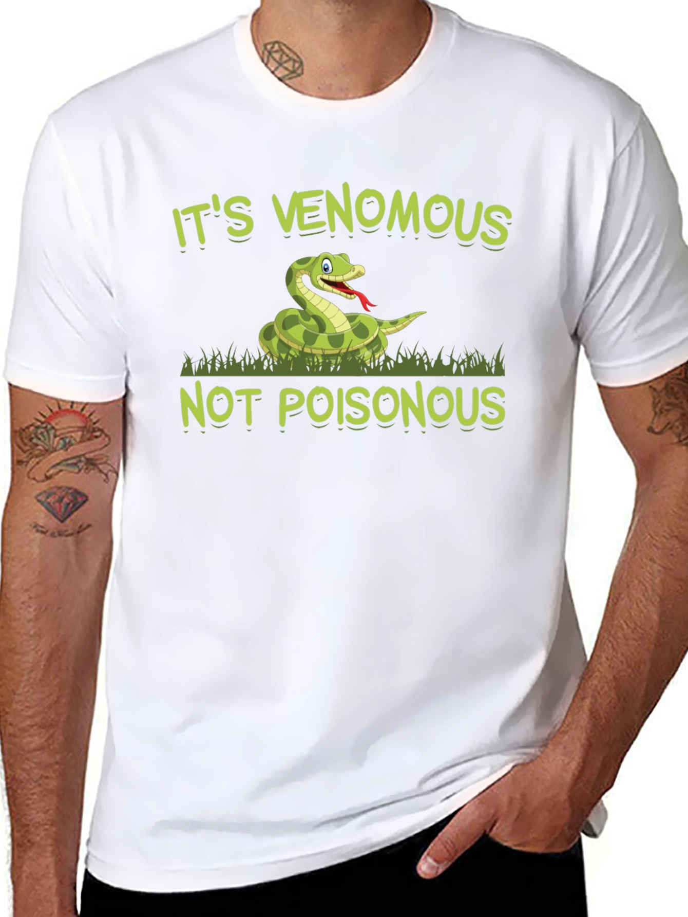Black Venomous Snake T-Shirt - Funny Reptile Graphic Tee view 8