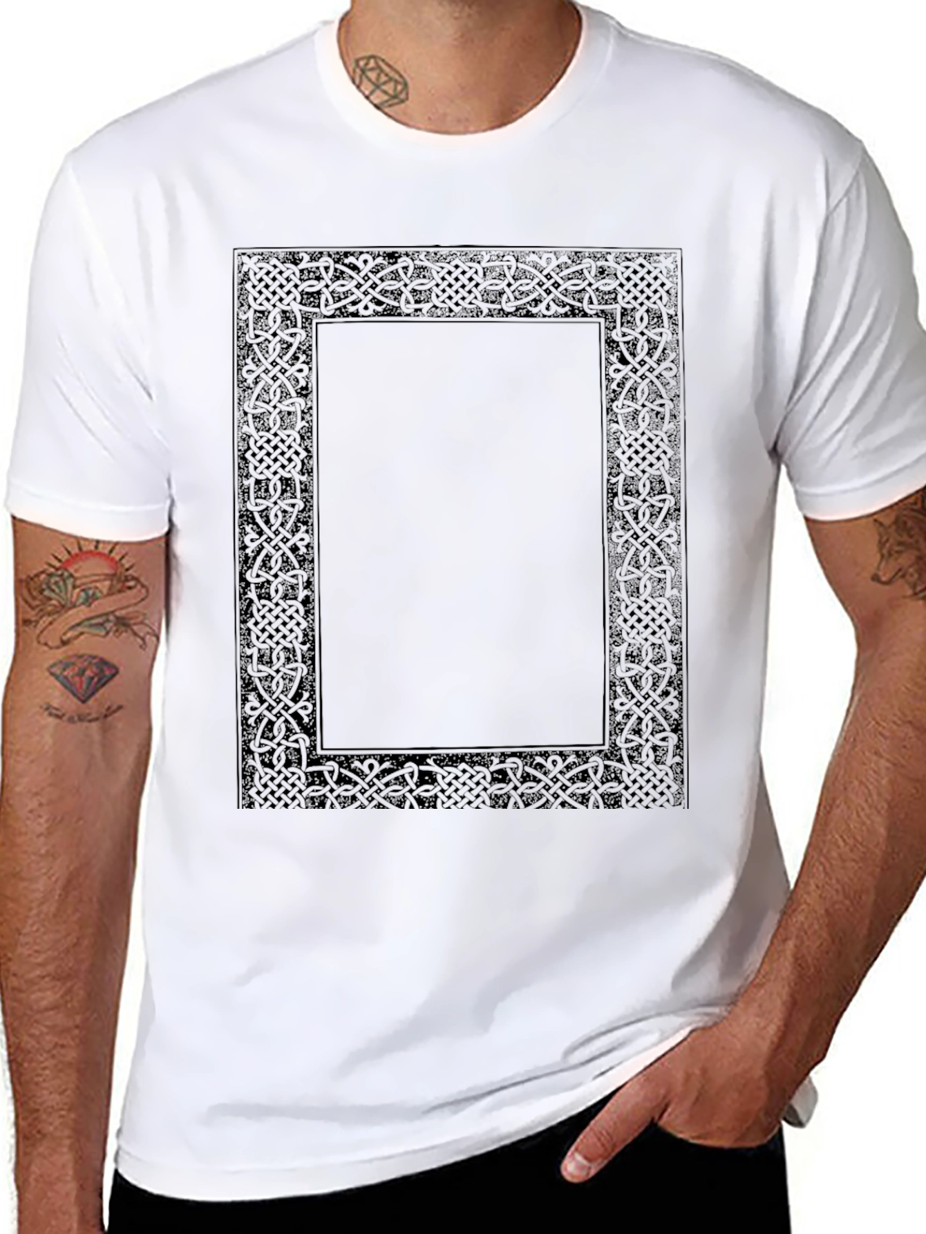 Black Celtic Knot Framed Graphic T-Shirt view 8