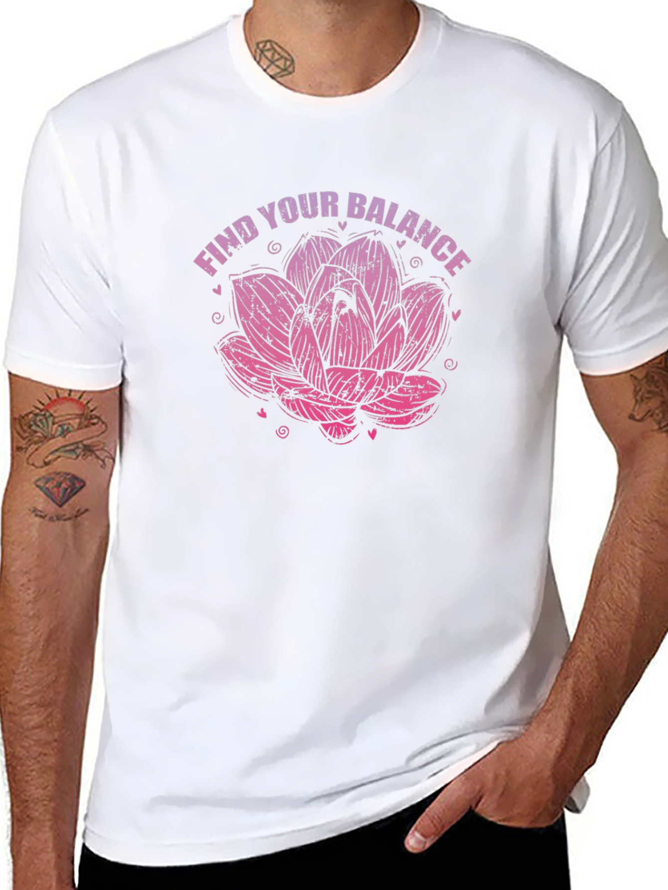 Black Find Your Balance Lotus T-Shirt view 8