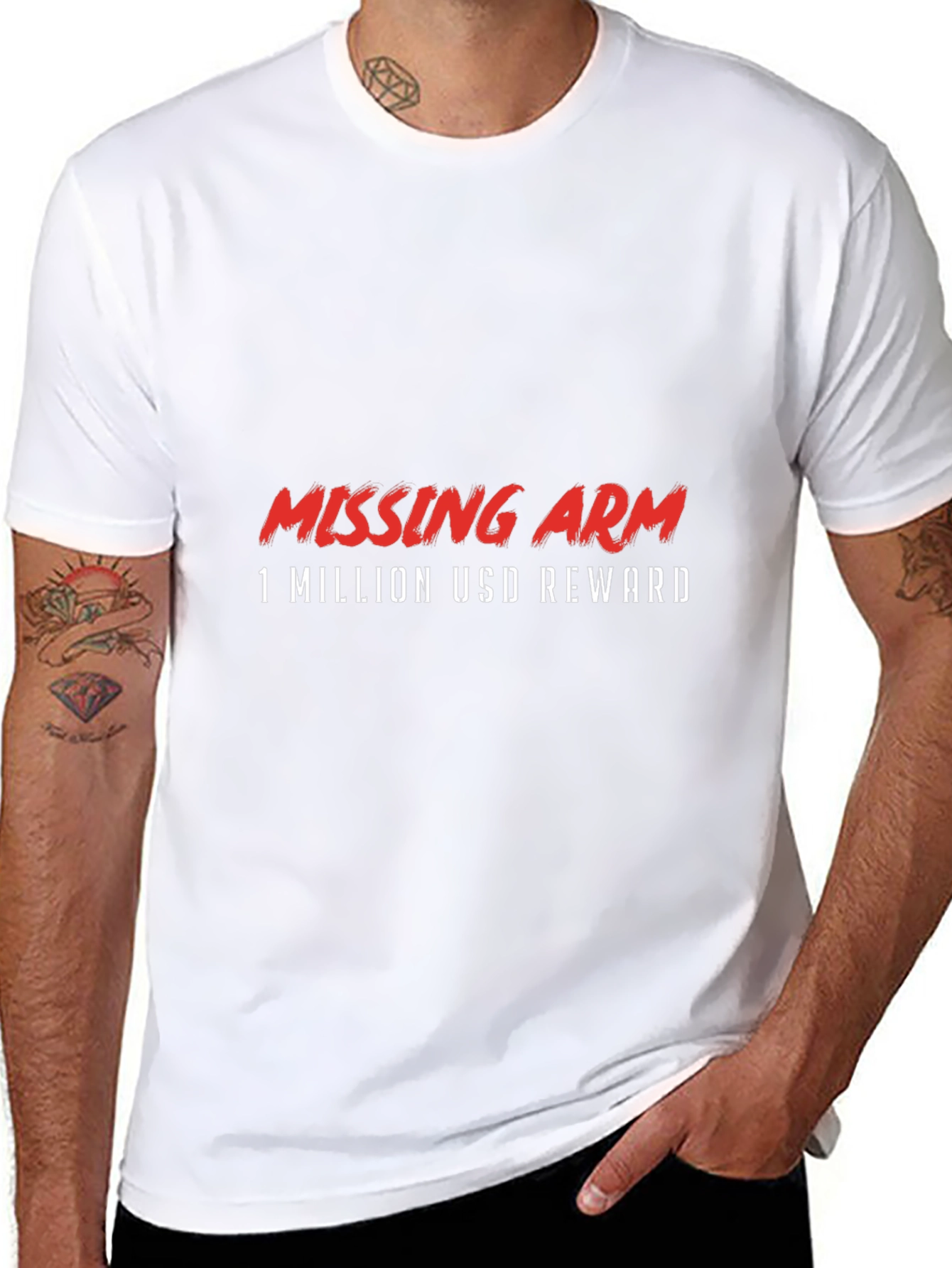 Black Missing Arm Reward Black Graphic Tee view 8