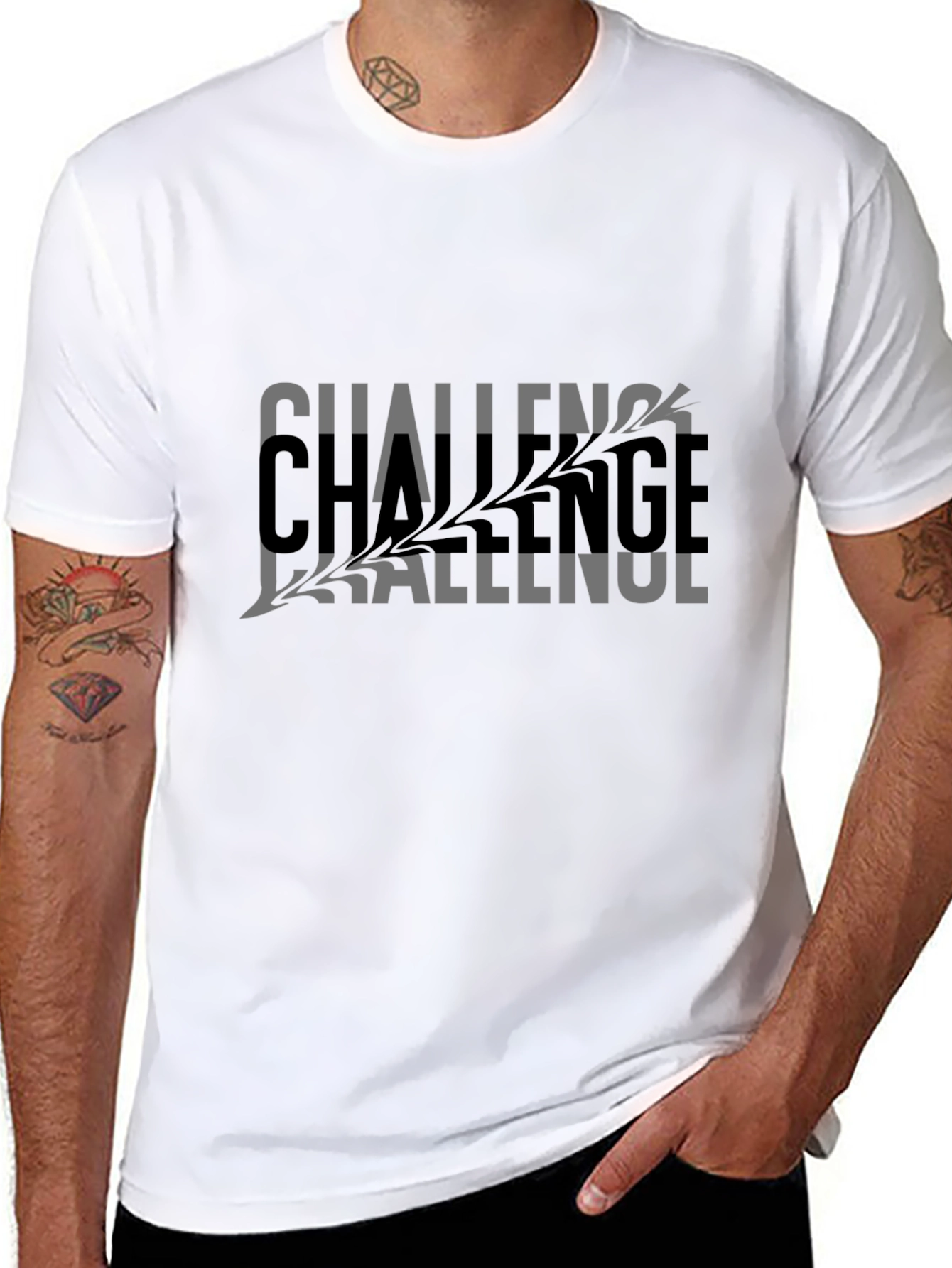 Black Challenge Graphic Black T-Shirt view 8
