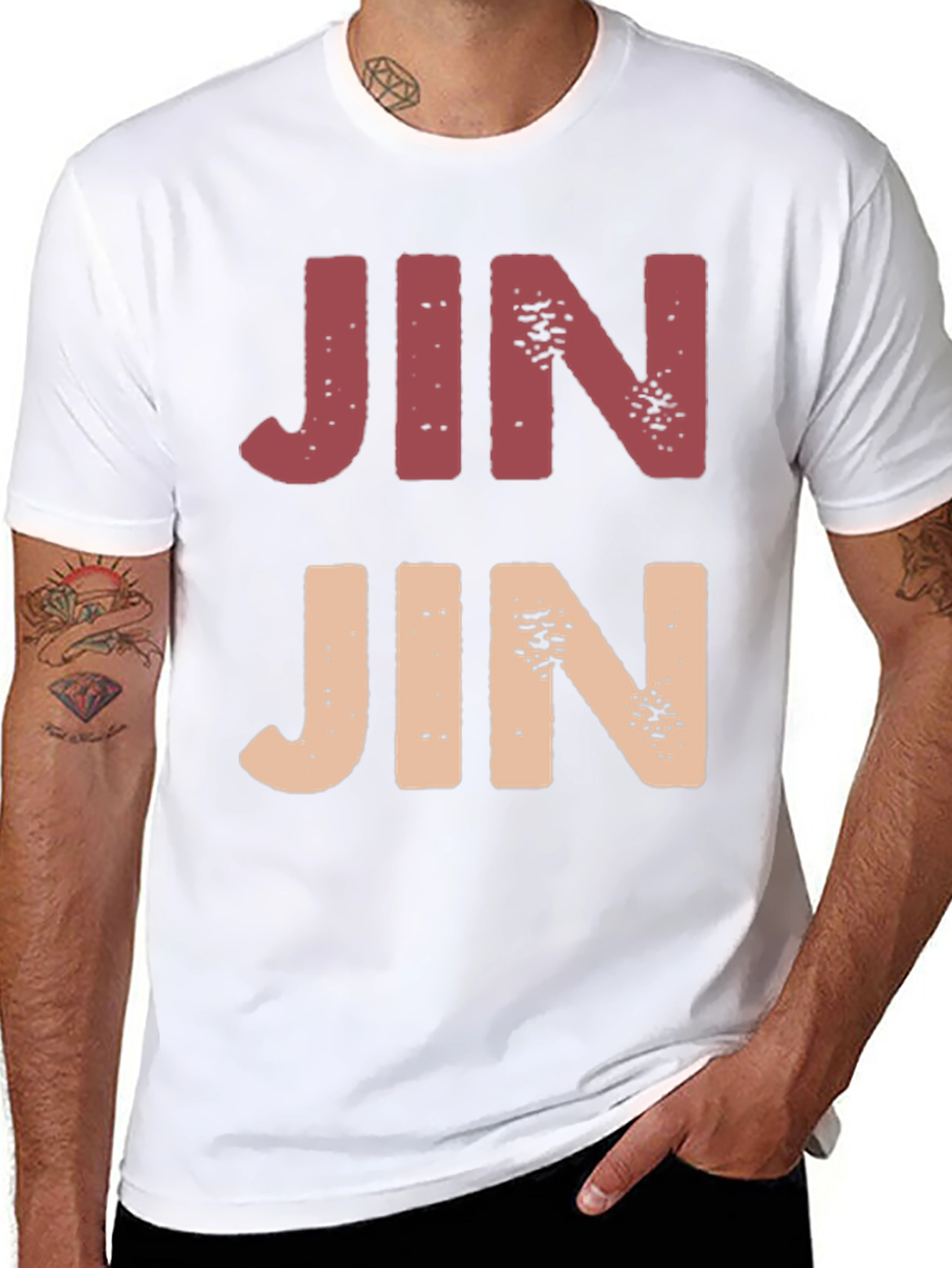 Black Retro Style JIN Graphic Tee view 8