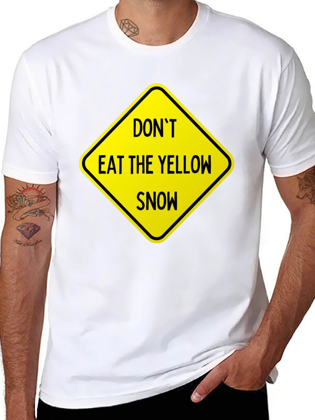 Black Don't Eat Yellow Snow Graphic Tee view 8
