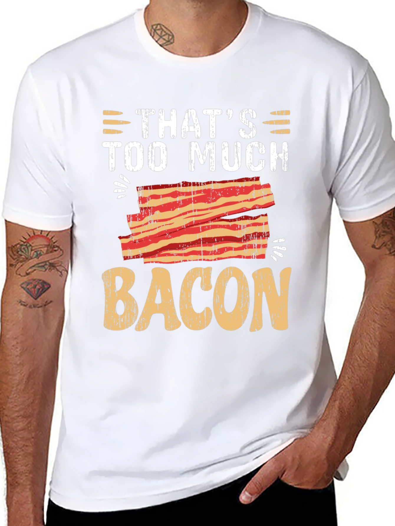 Black That's Too Much Bacon Graphic T-Shirt view 8