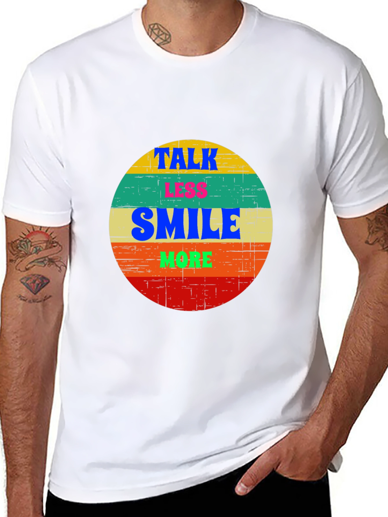 Black Talk Less Smile More Graphic Tee view 8