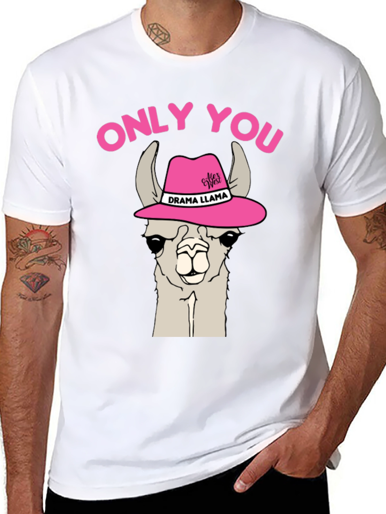 Black Drama Llama Graphic T-Shirt - Only You Novelty Tee view 8